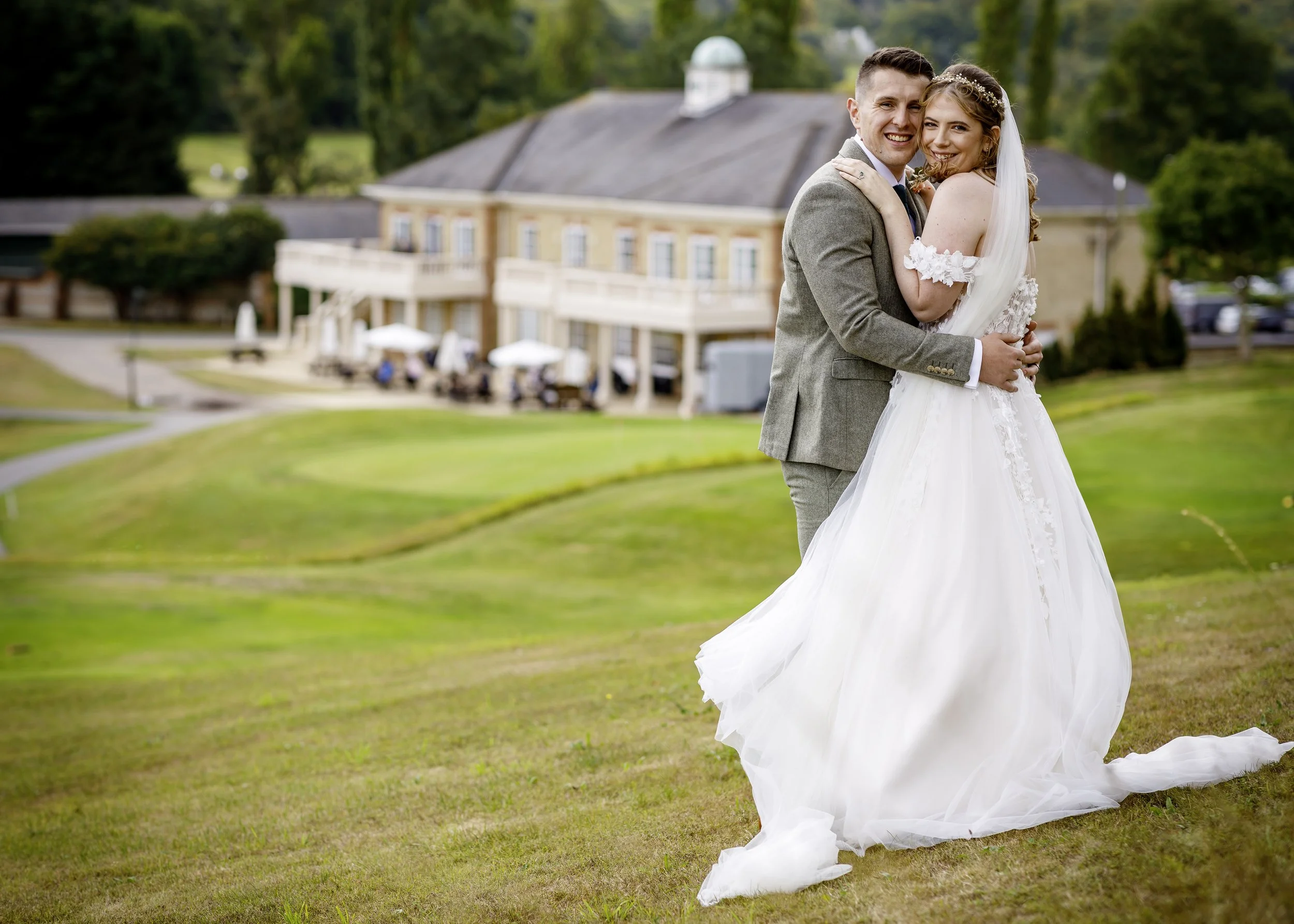 Woldingham Golf Club - Caterham Wedding Photography - Surrey Wedding Photographer - fun wedding portrait