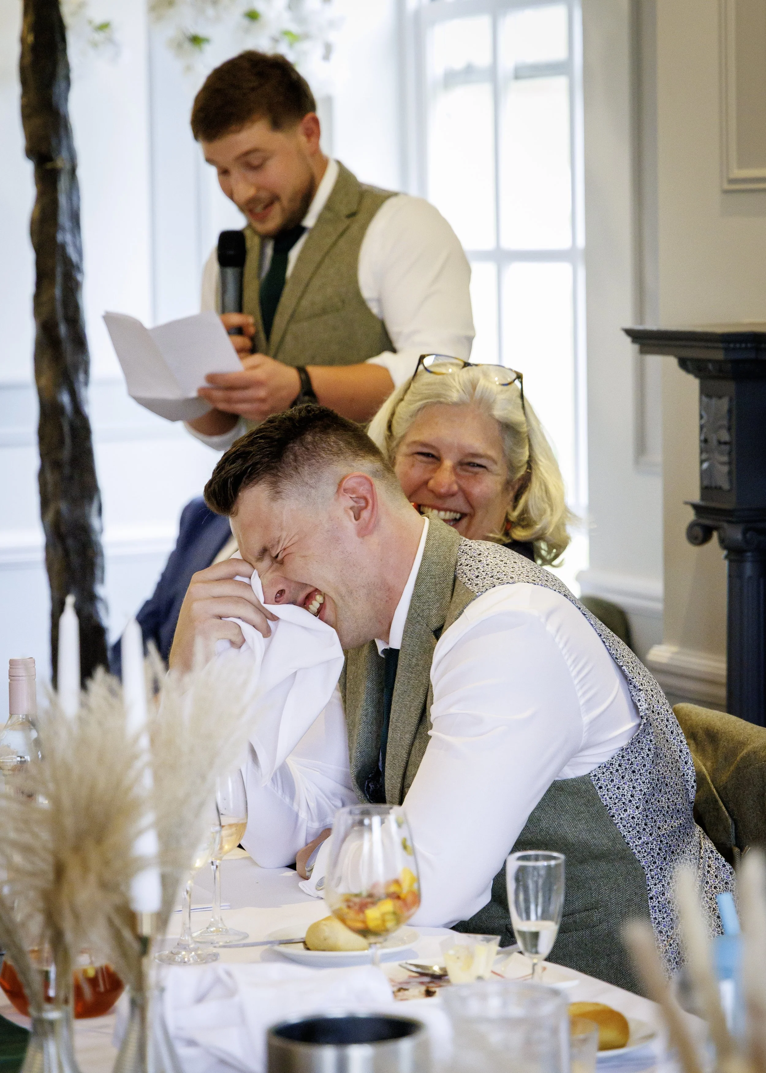 Woldingham Golf Club - Caterham Wedding Photography - Surrey Wedding Photographer - laughter during speeches