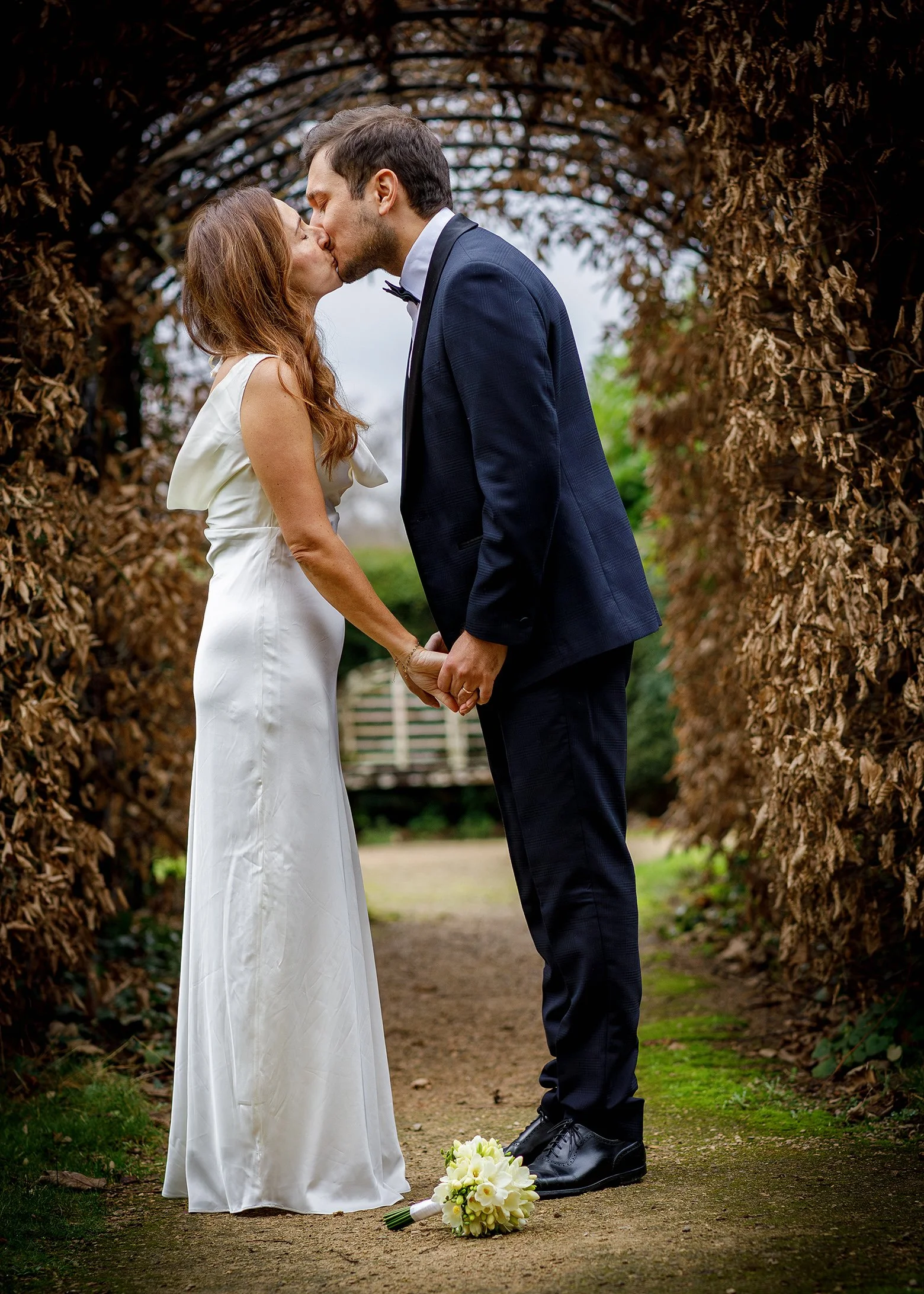 Natural wedding ceremony at Leatherhead Registry Office - The garden at The Mansion - Register Office Wedding Photography in Surrey