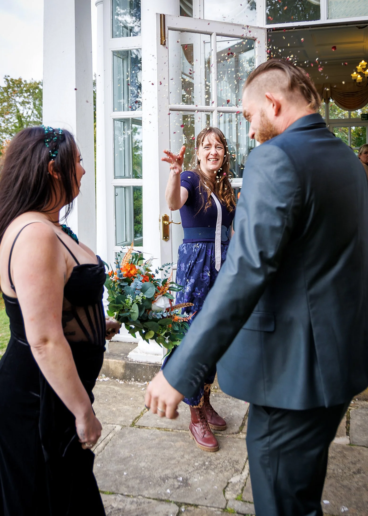 Natural wedding ceremony at Leatherhead Registry Office - The garden at The Mansion - Register Office Wedding Photography in Surrey