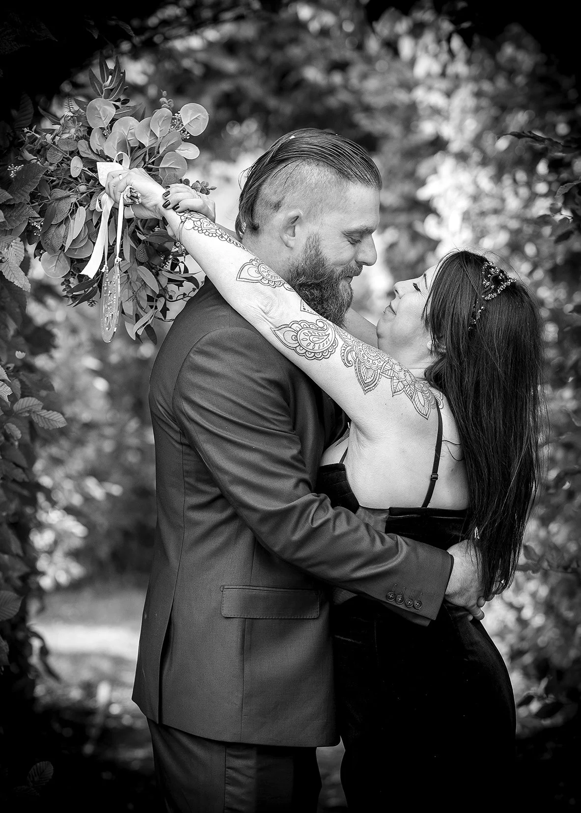 Natural wedding ceremony at Leatherhead Registry Office - The garden at The Mansion - Register Office Wedding Photography in Surrey