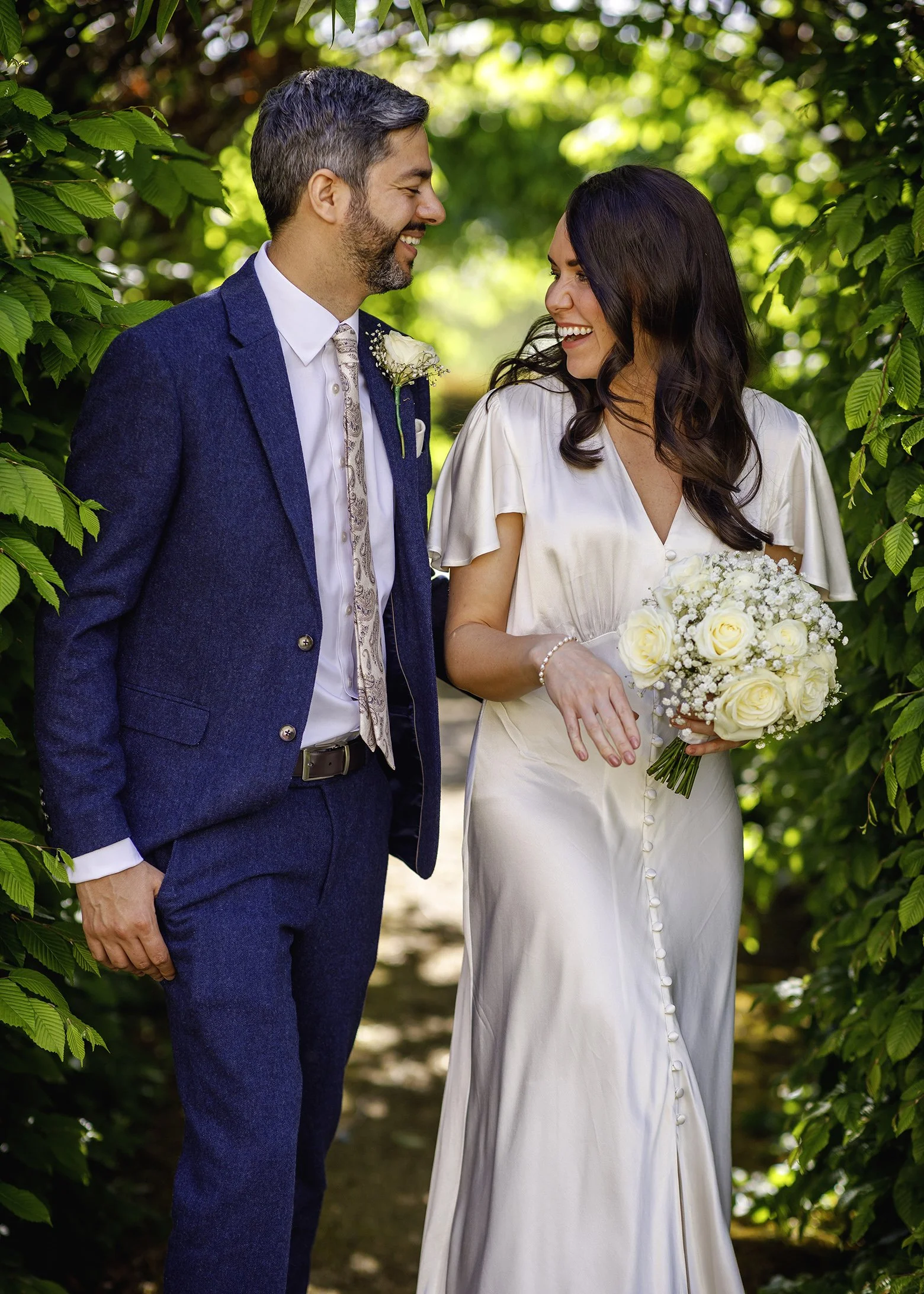 Natural wedding ceremony at Leatherhead Registry Office - The garden at The Mansion - Register Office Wedding Photography in Surrey