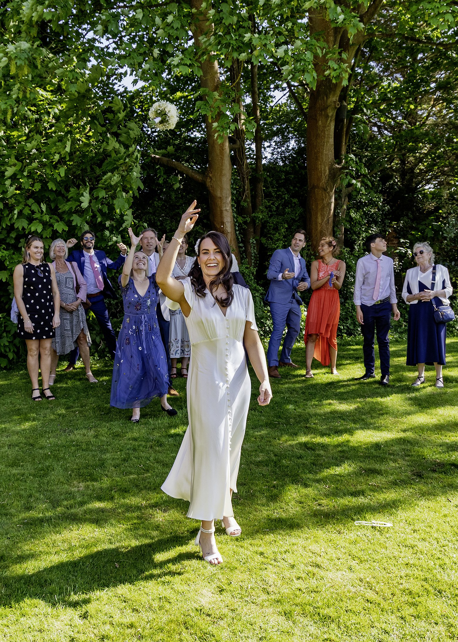 Natural wedding ceremony at Leatherhead Registry Office - The garden at The Mansion - Register Office Wedding Photography in Surrey