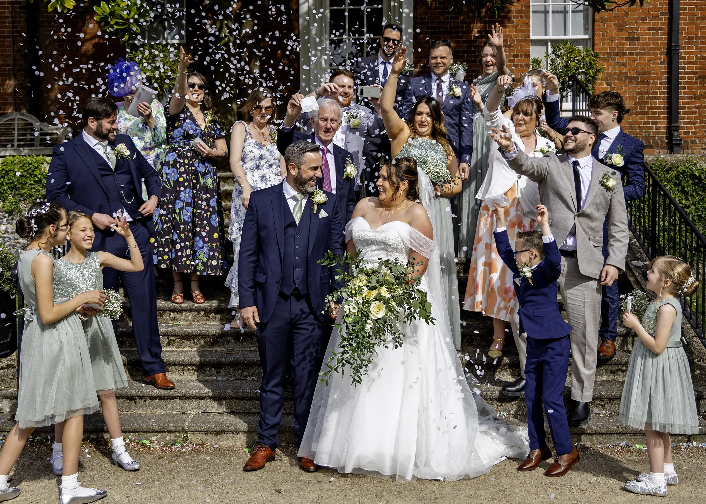Natural wedding ceremony at Leatherhead Registry Office - The garden at The Mansion - Register Office Wedding Photography in Surrey