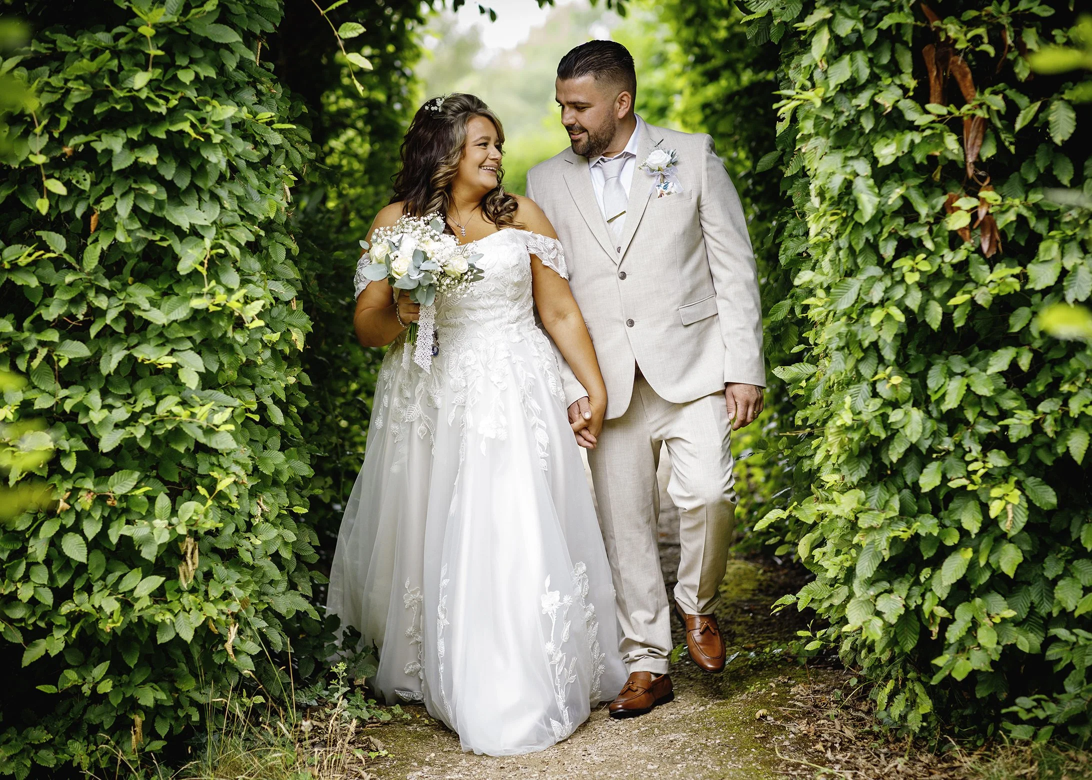 Natural wedding ceremony at Leatherhead Registry Office - The garden at The Mansion - Register Office Wedding Photography in Surrey