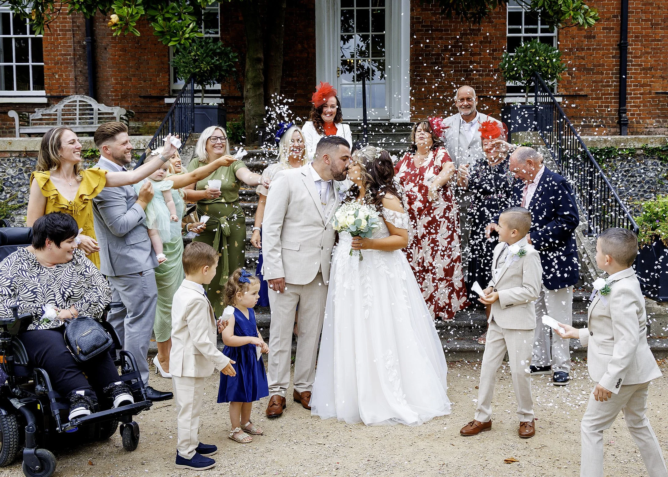 Natural wedding ceremony at Leatherhead Registry Office - The garden at The Mansion - Register Office Wedding Photography in Surrey