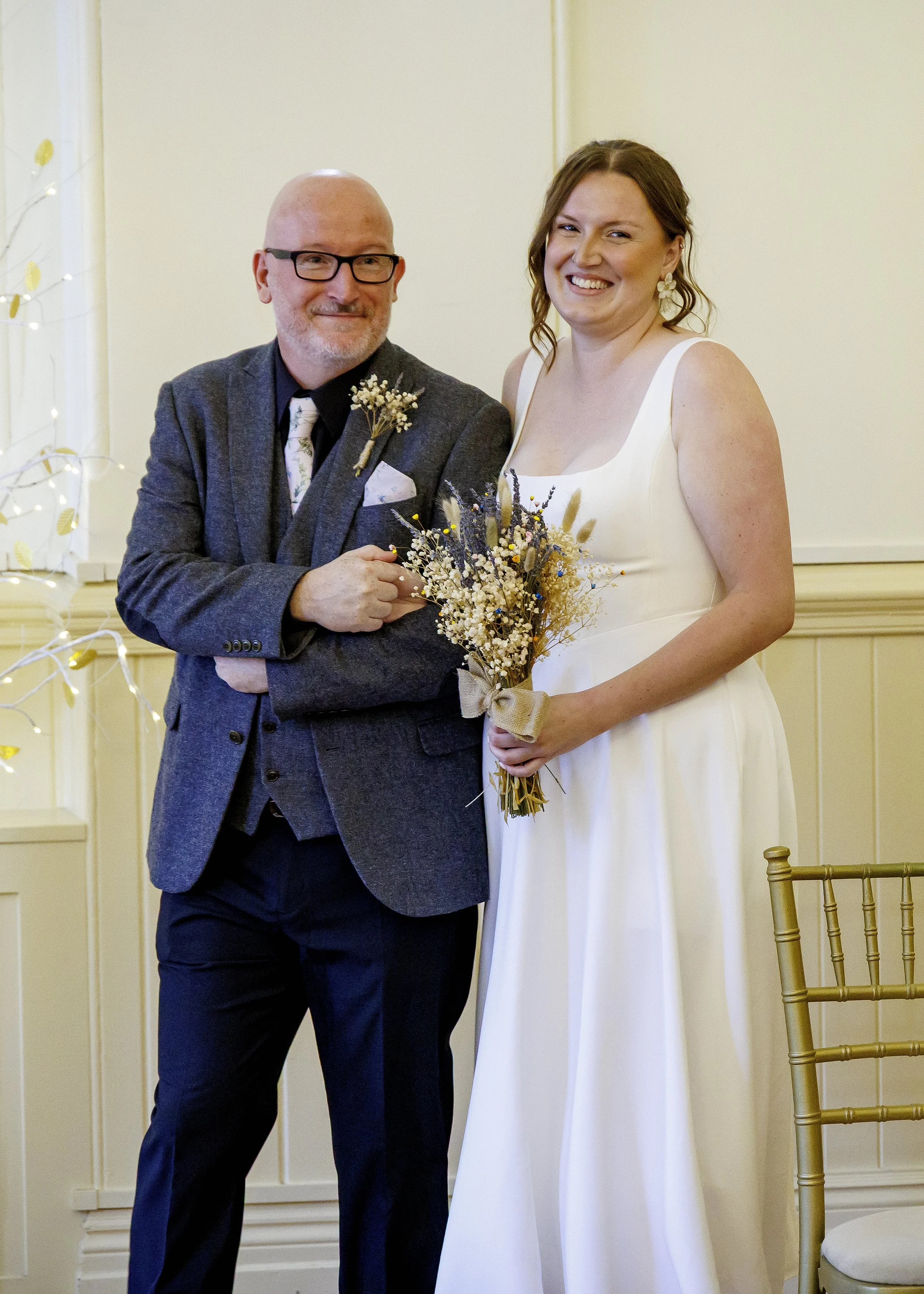 Bride enters emotional wedding ceremony in the Regency Room at Brighton Town Hall - East Sussex Wedding Photography