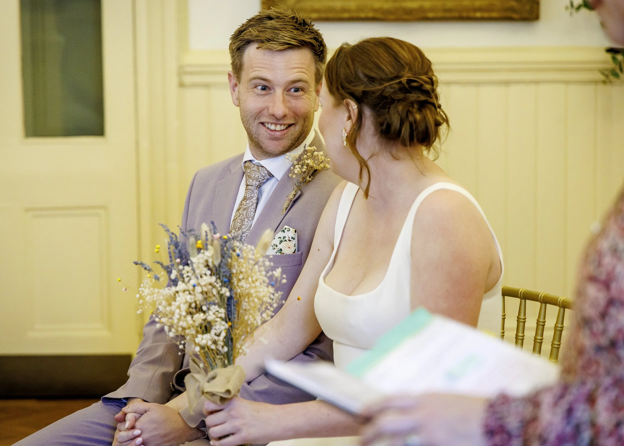 Emotional wedding ceremony in the Regency Room at Brighton Town Hall - East Sussex Wedding Photography