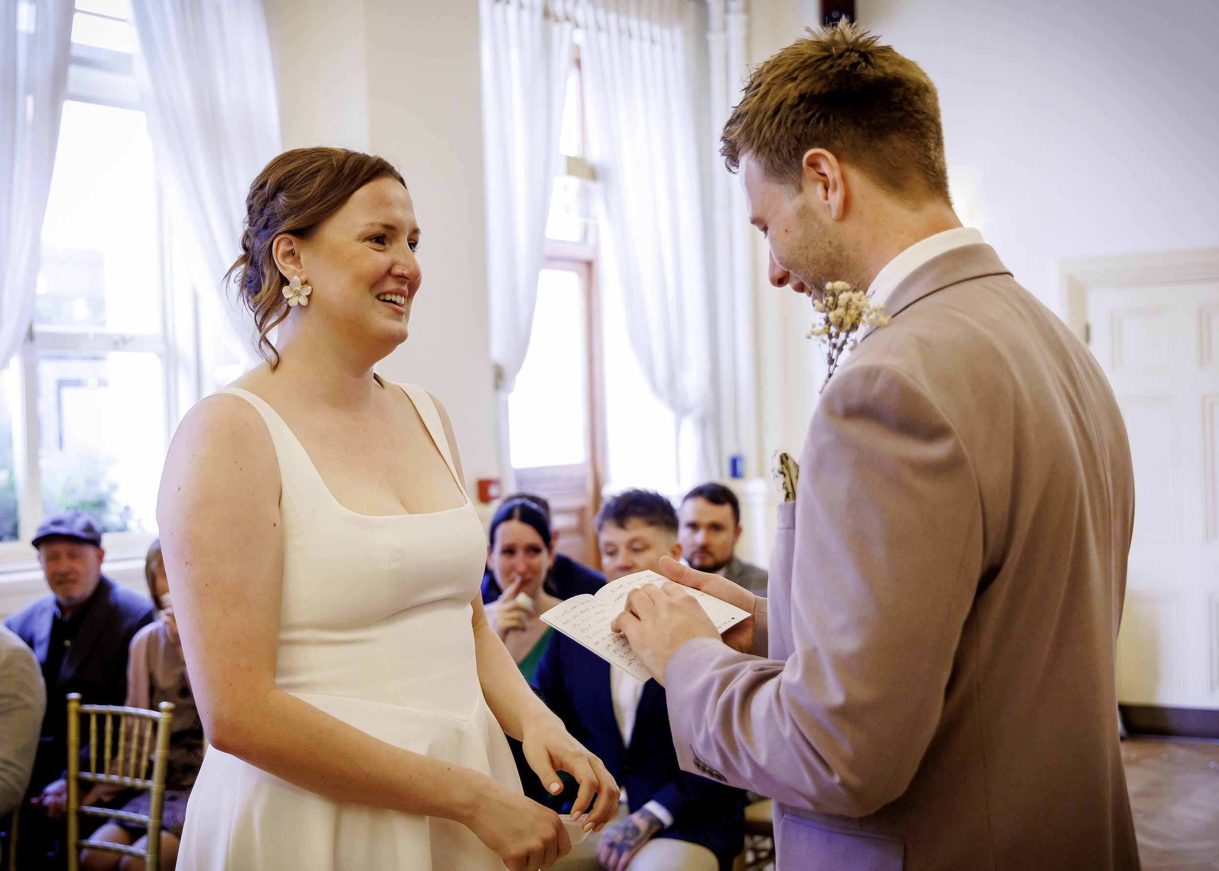 Intimate wedding vows in the Regency Room - Brighton Town Hall Wedding Photographer