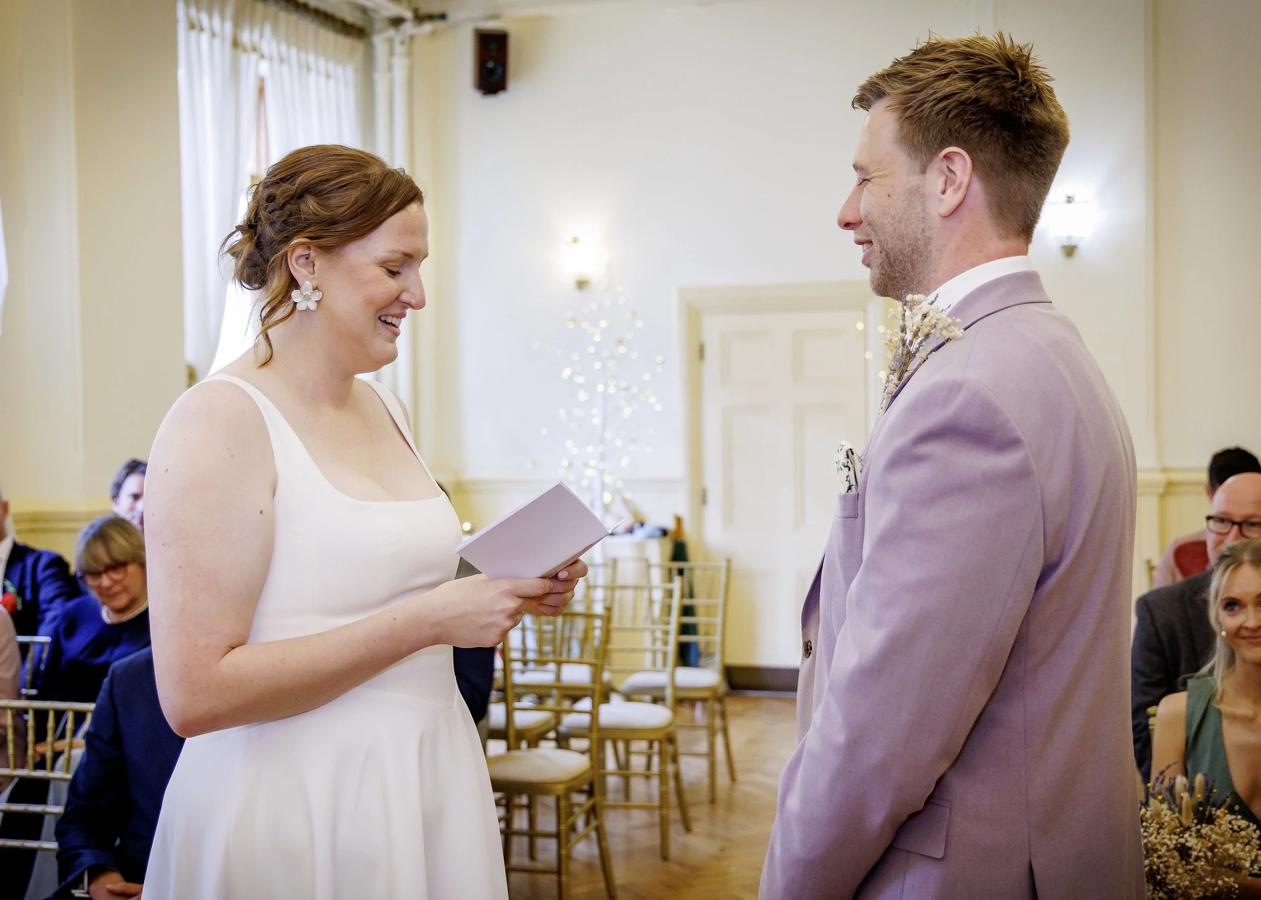 Intimate wedding vows in the Regency Room - Brighton Town Hall Wedding Photographer