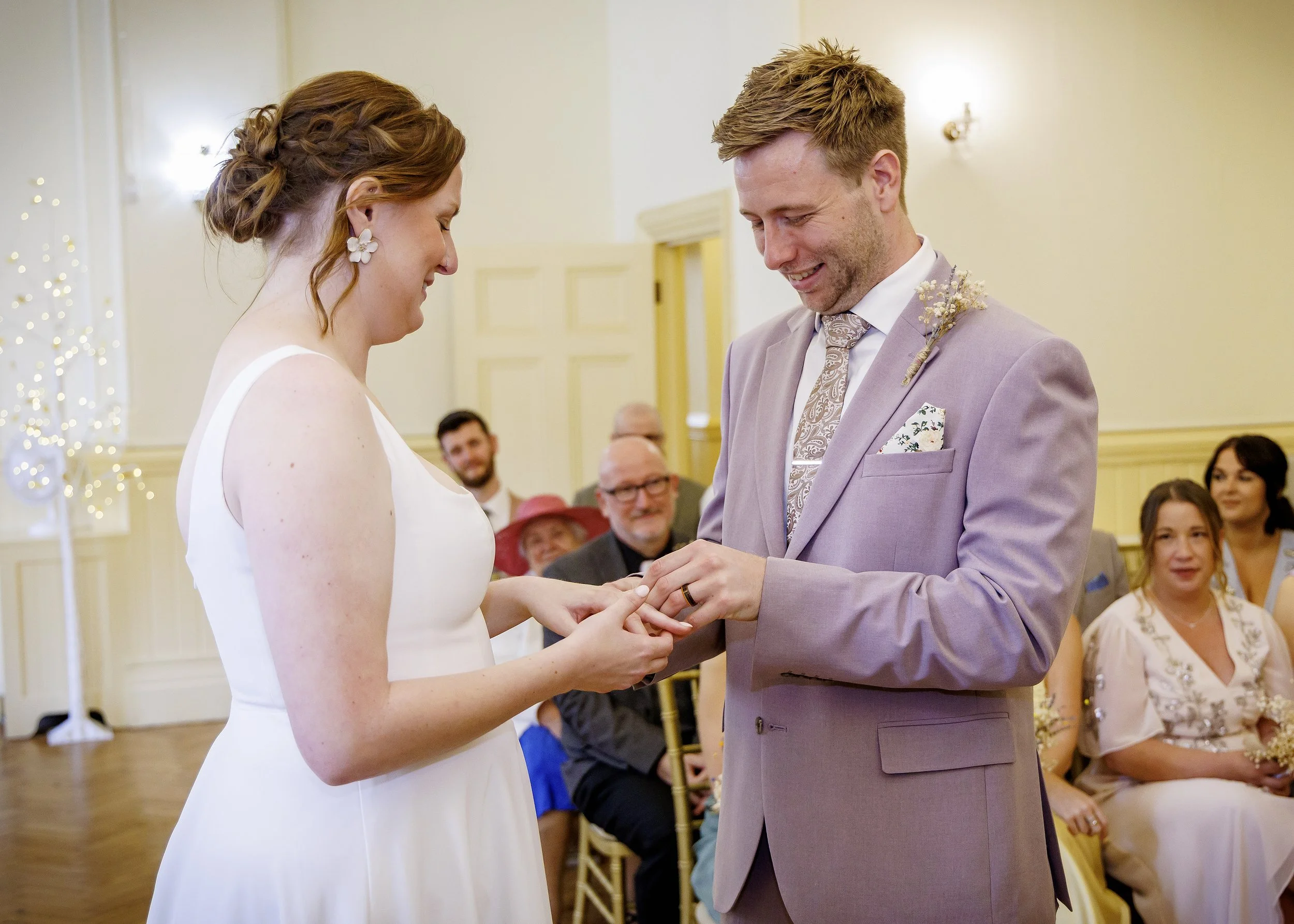 Intimate ring exchange in the Regency Room - Brighton Town Hall Wedding Photographer