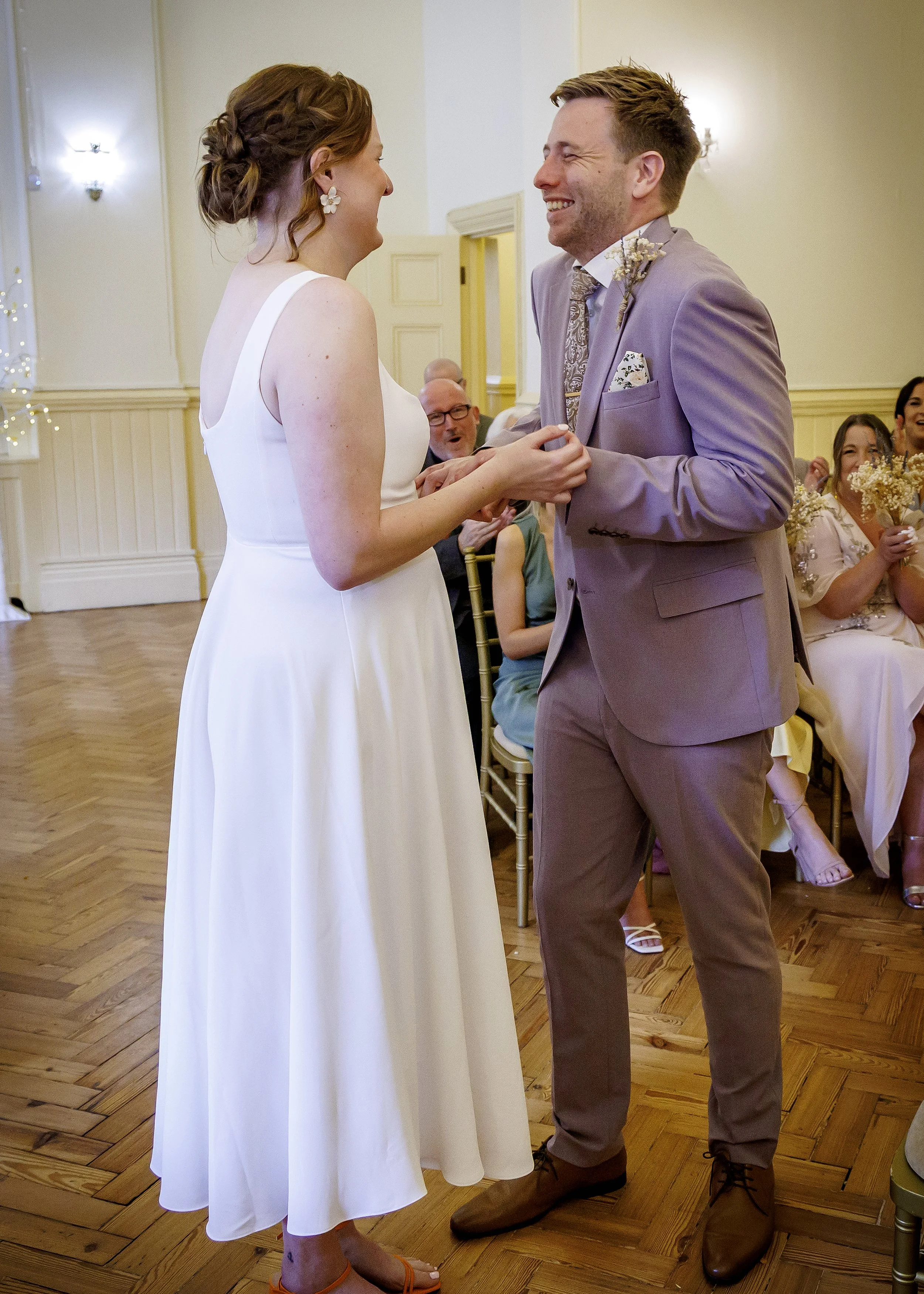 Intimate wedding vows in the Regency Room - Brighton Town Hall Wedding Photographer