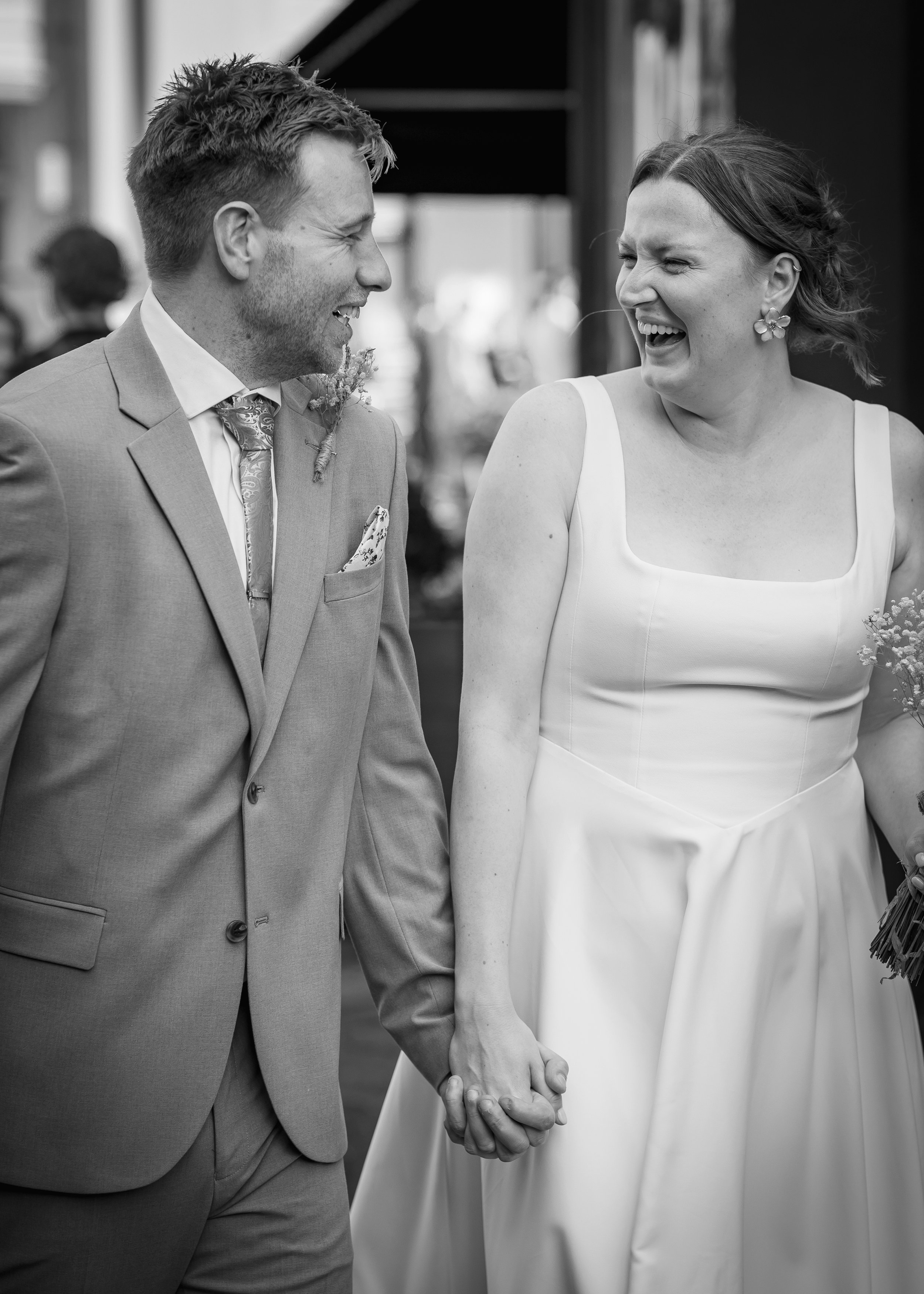 Candid moments of a newly married couple in the heart of Brighton city centre