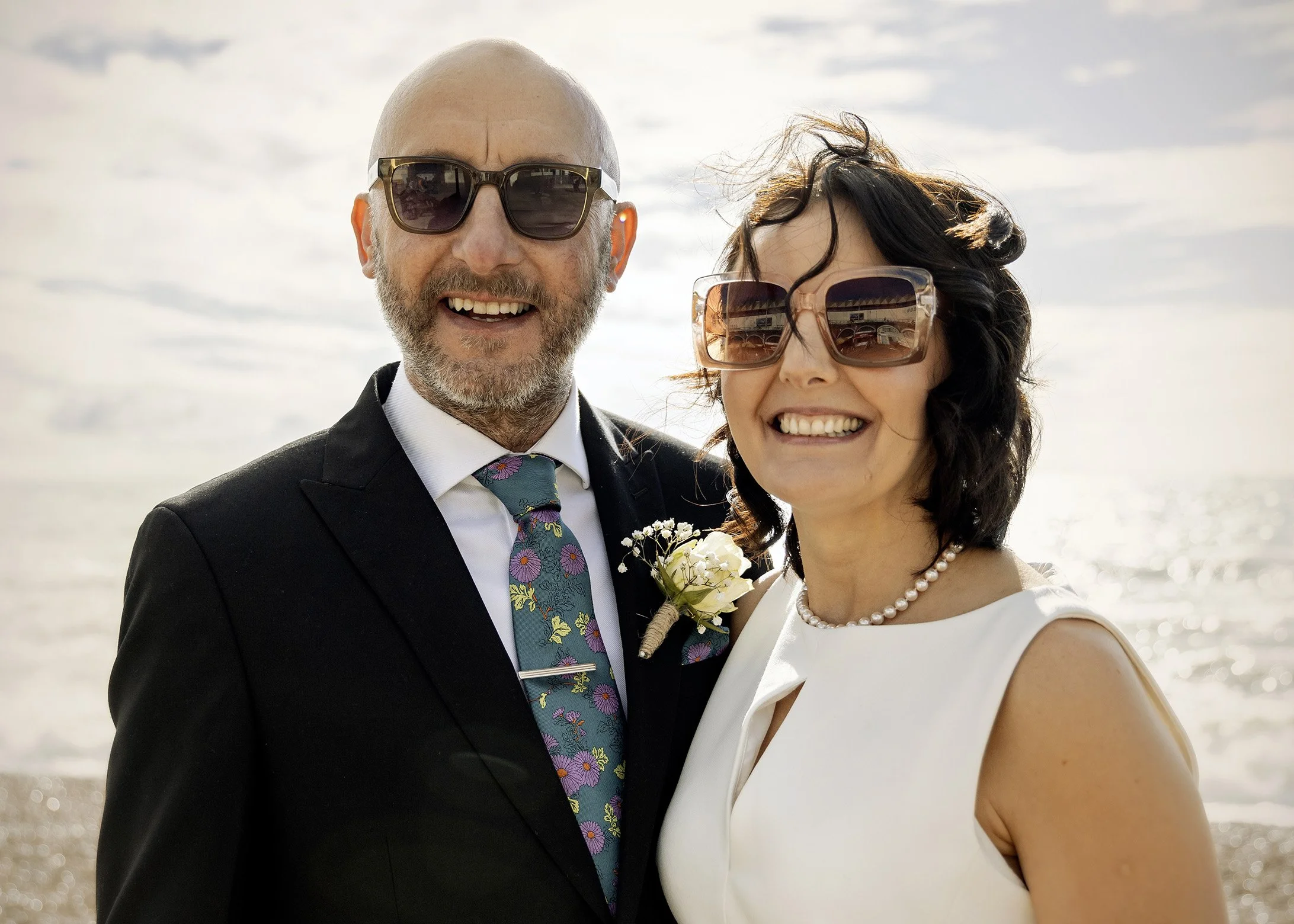 Candid relaxed and natural microwedding photography on Brighton beach - East Sussex weddings