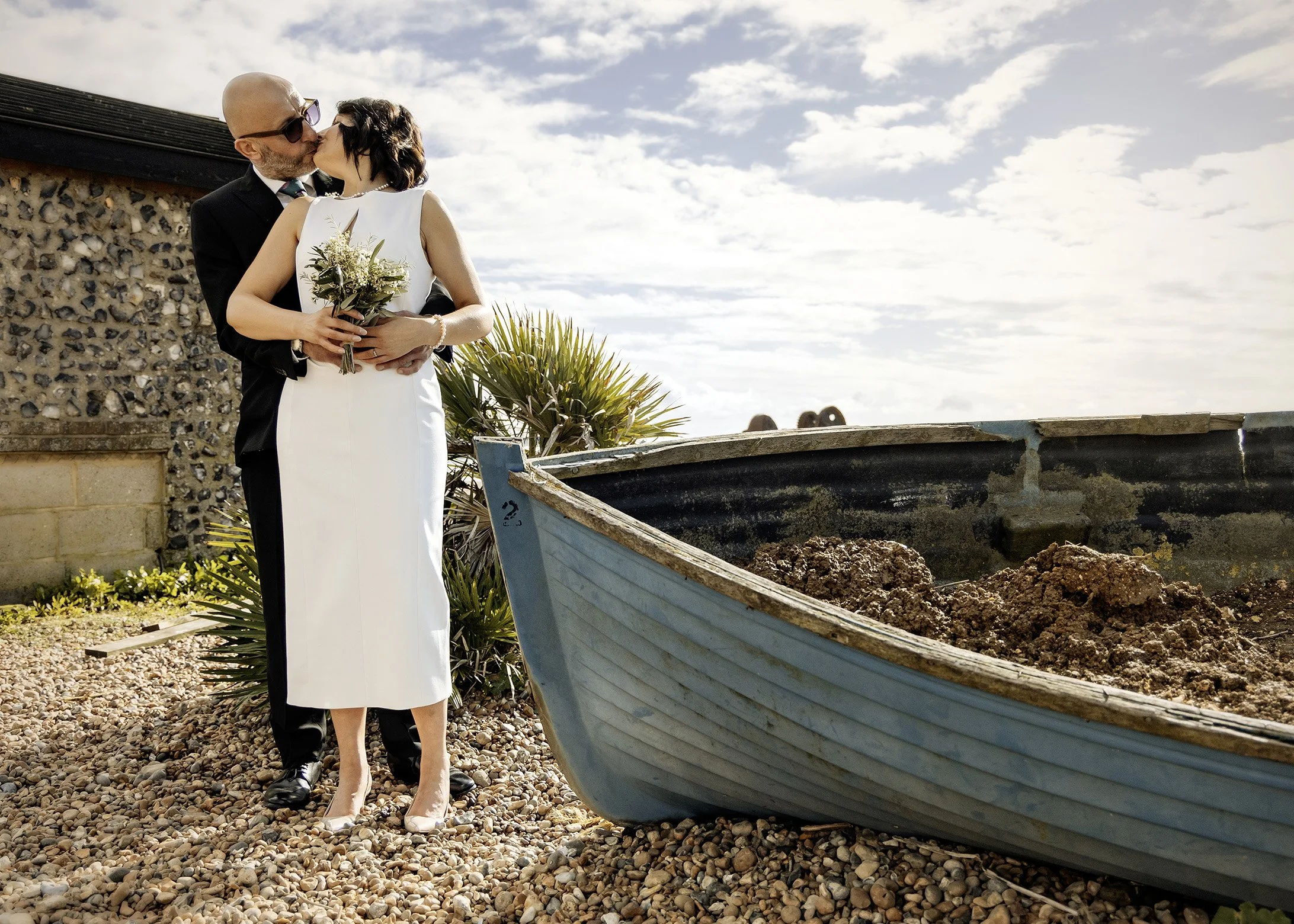 Candid relaxed and natural microwedding photography on Brighton beach - East Sussex weddings