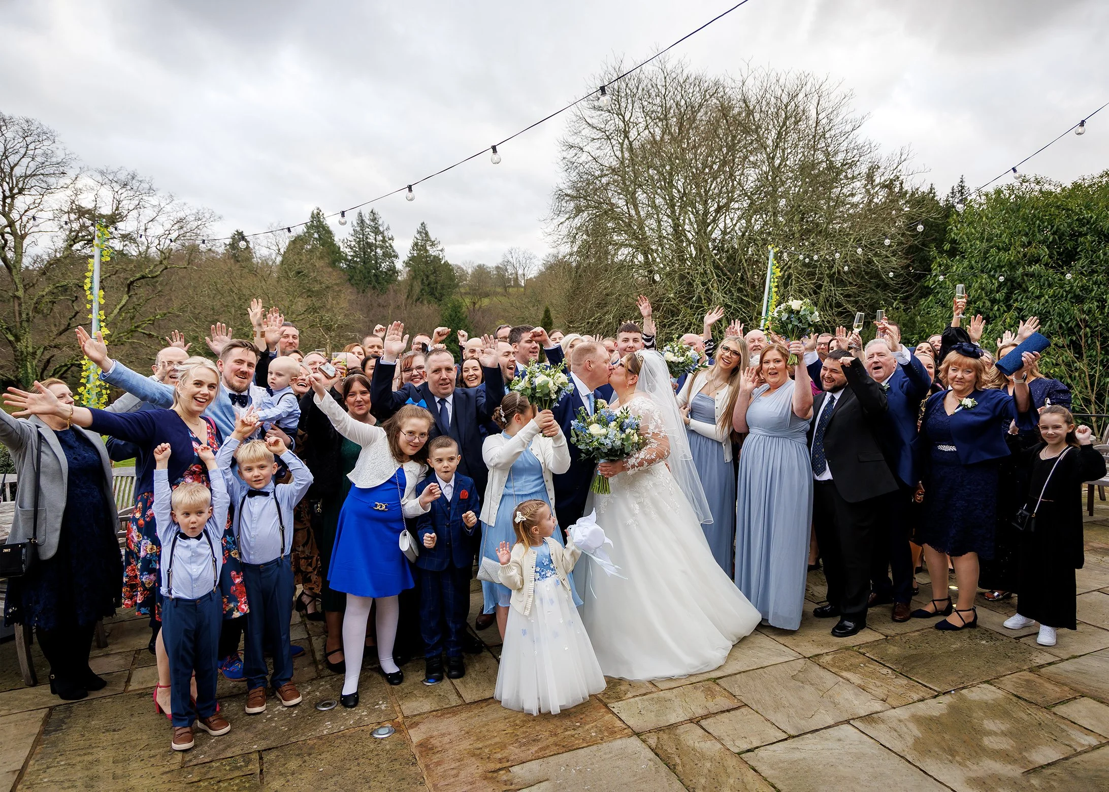 Winter Wedding Group Photos at The Ravenswood gardens - Michael Clement