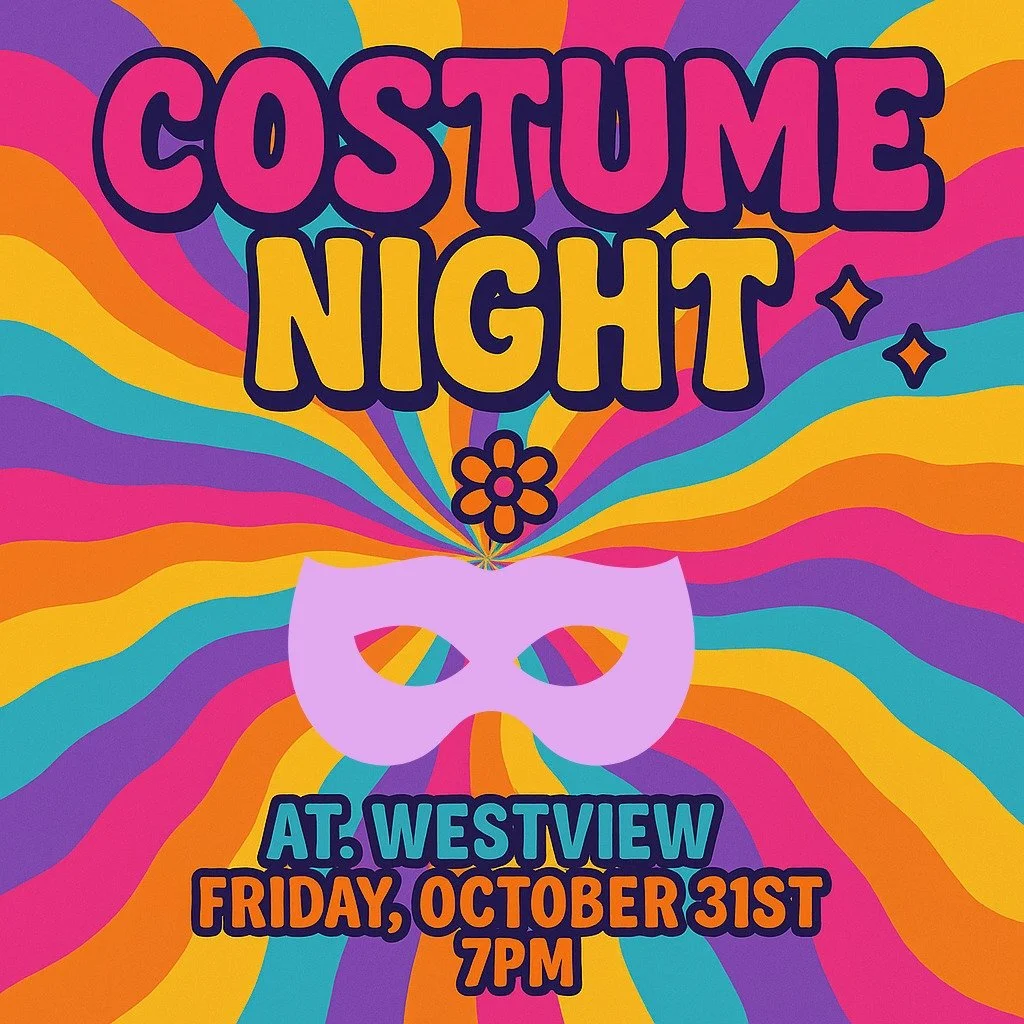 🎭✨ COSTUME NIGHT x TESTIMONY NIGHT ✨🎭
📅 October 31 | 7 PM
📍 Westview

Come dressed up, ready for game, fun, food &amp; faith!
We&rsquo;ll have hot dogs 🌭, candies 🍬, games 🎲, and powerful testimonies that will inspire you.

Bring your best cos