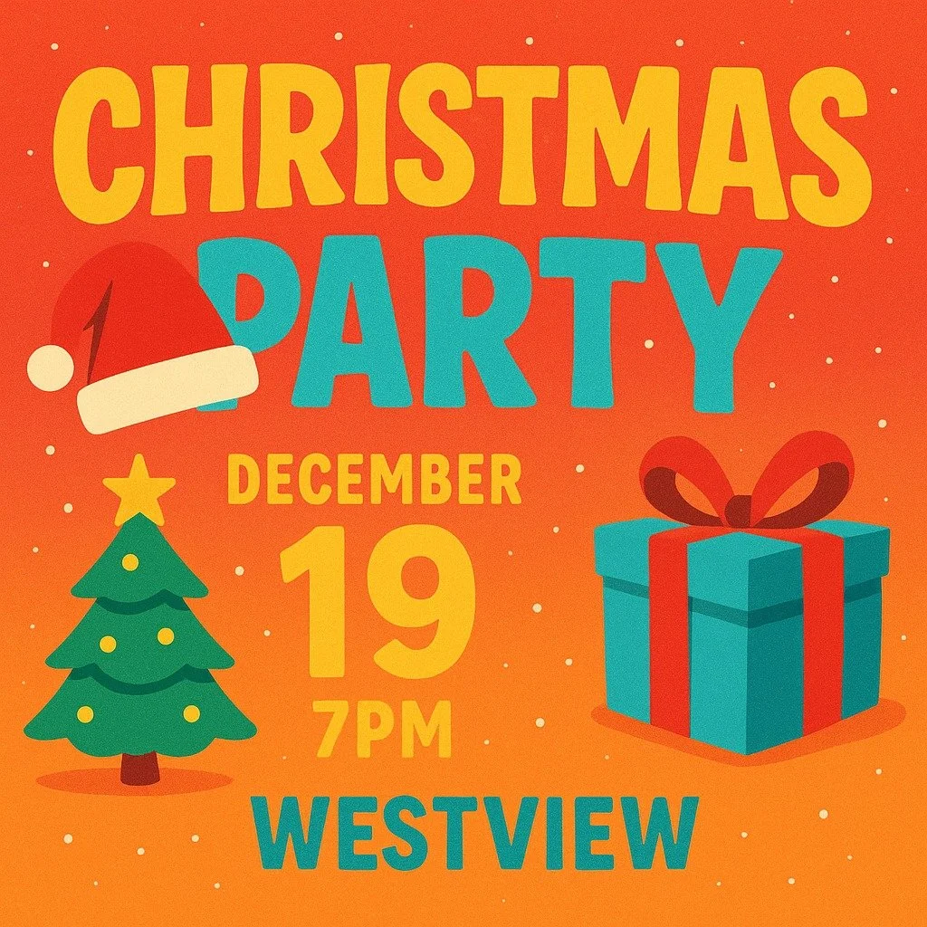 Hey friends! 🎉

You&rsquo;re invited to our Christmas Party this Friday, December 19 at 7 PM! Come join us for a fun evening together:

✨ Christmas carols
🍕 Delicious food
🎲 Games
🏆 Prizes to win
🙏 And a special message celebrating the coming of