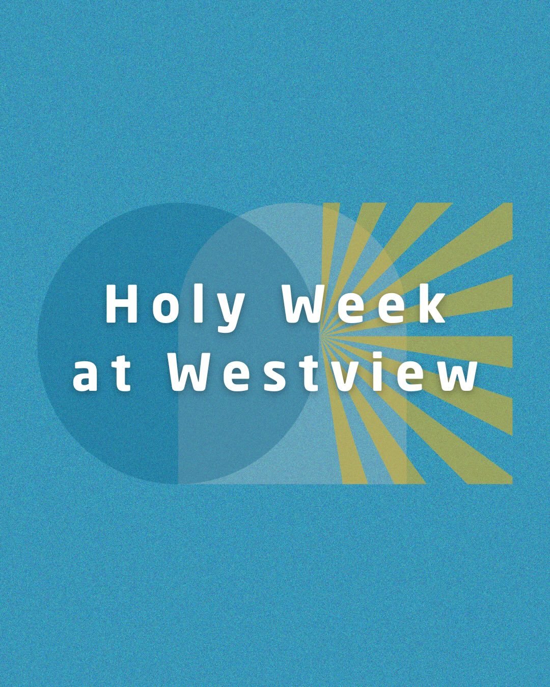 Hey guys, this Friday we won&rsquo;t have a youth night. However, Westview will have a Good Friday service at 7 PM.

On Sunday, in addition to our Easter service, there will be a free pancake breakfast before the service from 8:30 to 9:30, as well as