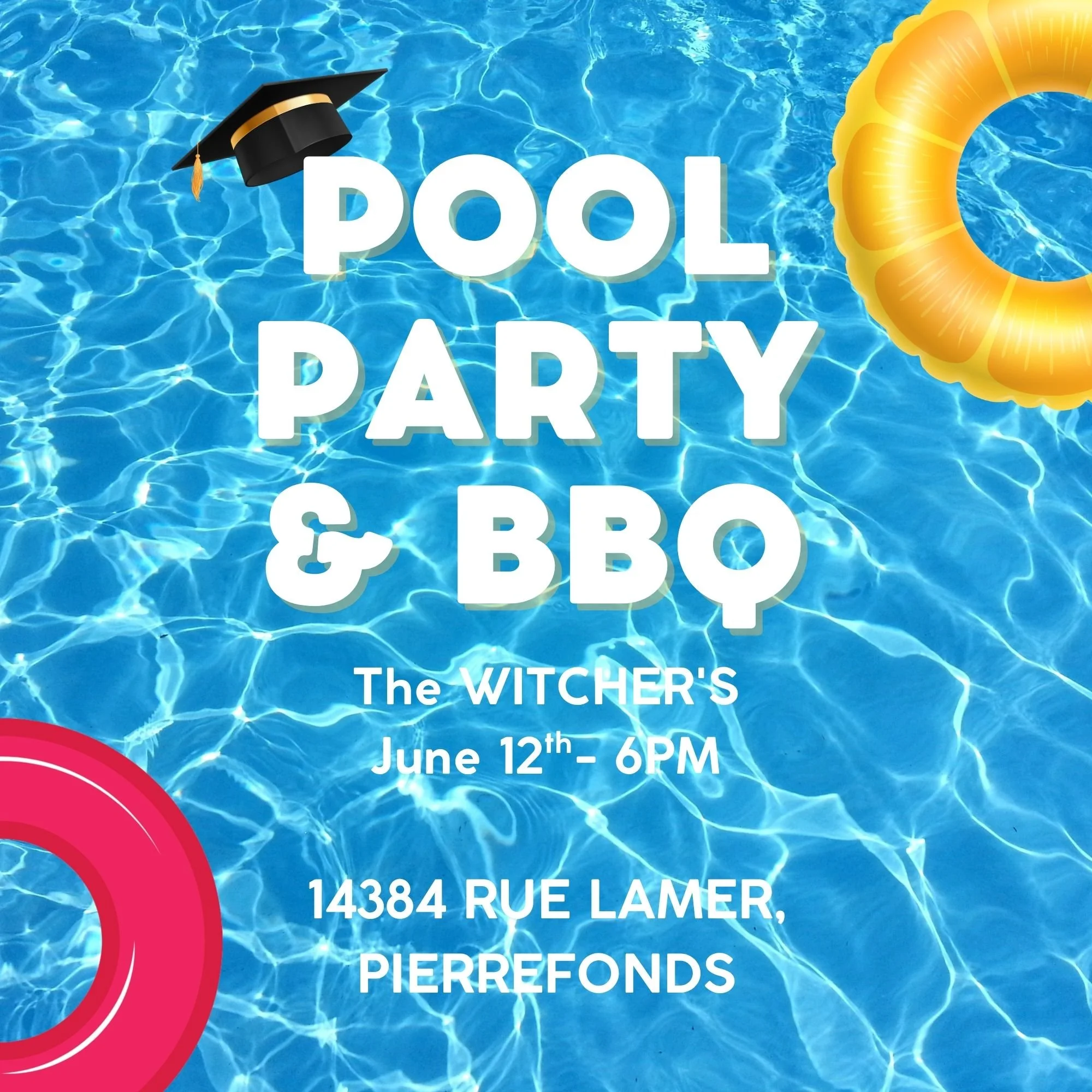 🕕 6:00 PM

🎉 Last Youth Group of the Year! 🎉

We&rsquo;re excited to announce that this will be our final youth group of the year! To celebrate, we&rsquo;re having a pool party at the Witchers Houses 14384 RUE LAMER, PIERREFONDS. 🏊&zwj;♂️🏡

Brin