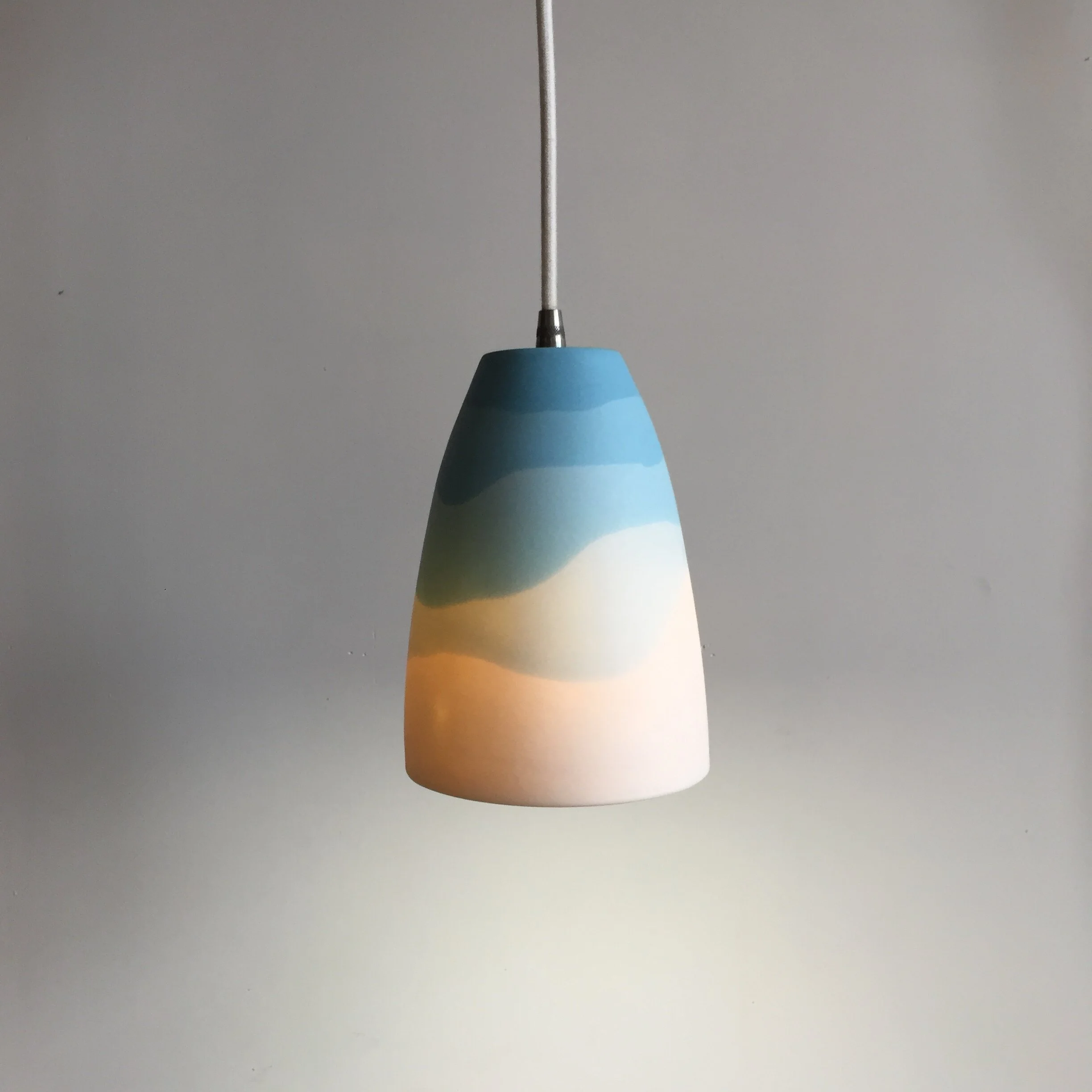 Translucent Blue Wave Pendant Light 