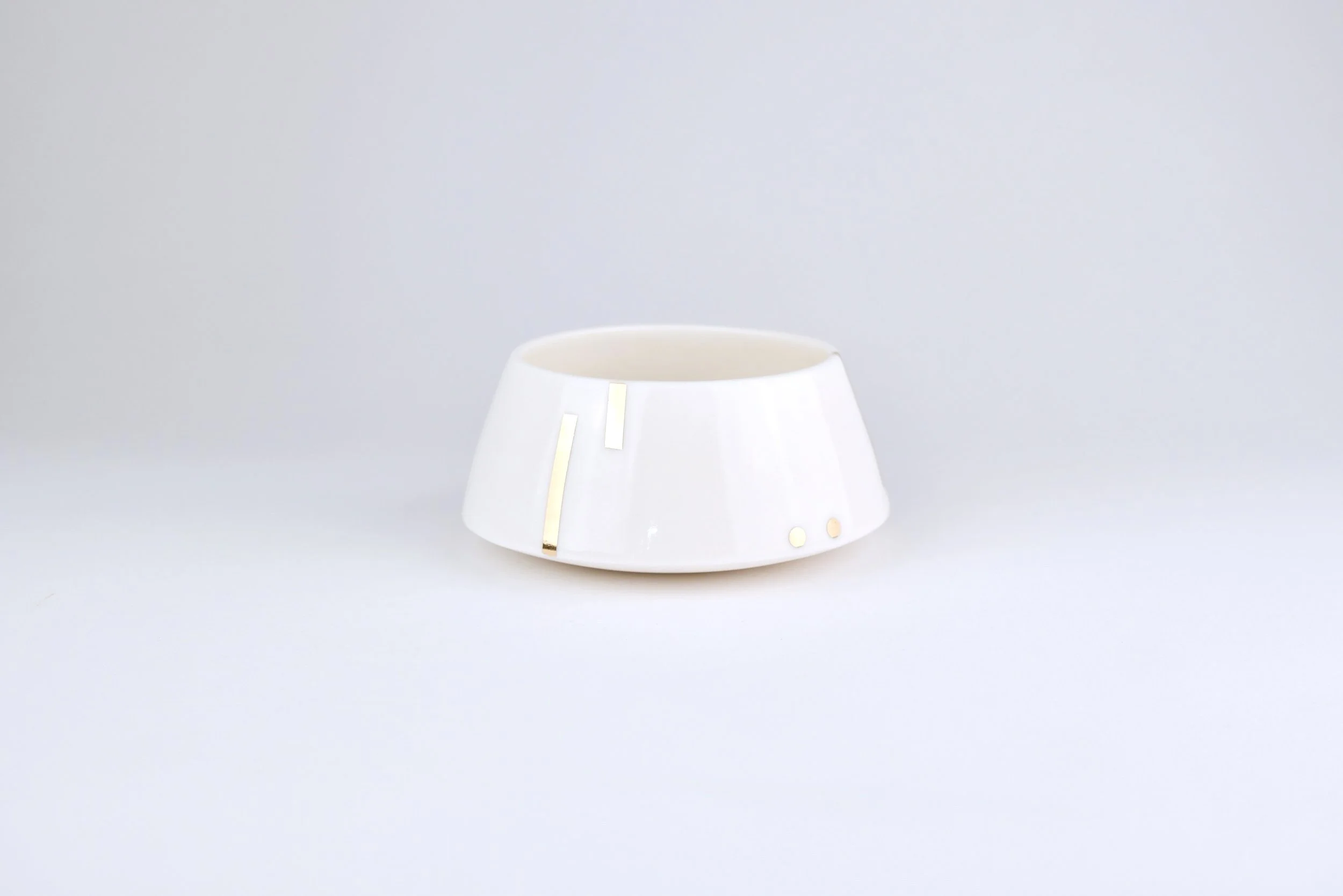 Small White and Gold Bowl — Rachael Kroeker Ceramics