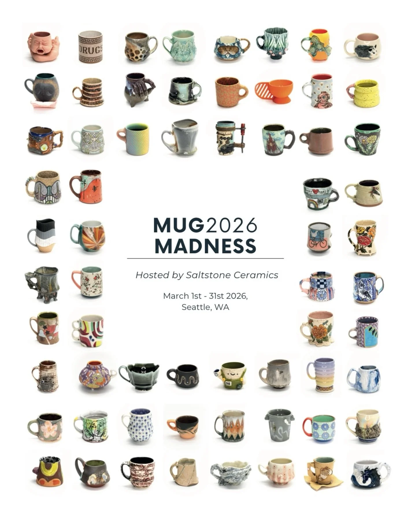 Excited to have my first match up tomorrow (Wed March 11) with @saltstoneceramics&rsquo; Mug Madness! 

This is a bracket style &ldquo;competition&rdquo; where 2 mugs go head to head and the winner is determined by popular vote. With the winners of e