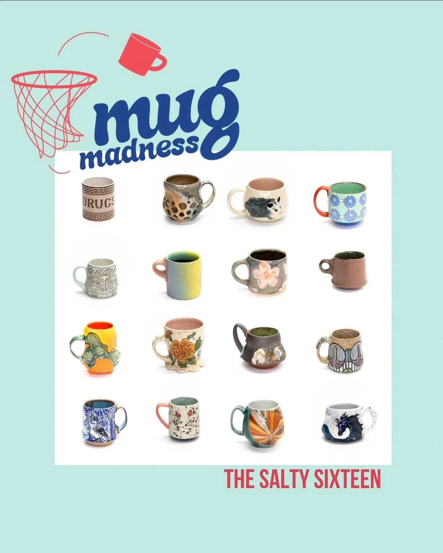 My mug made it to the 3rd round! The Salty Sixteen! 🤩My mug is up today, and competition is getting really tough though. So if you like my Grog Pop mug, head to @saltstoneceramics&rsquo; stories and give it a vote!! 🧡

#handmademug#colouredclay#can