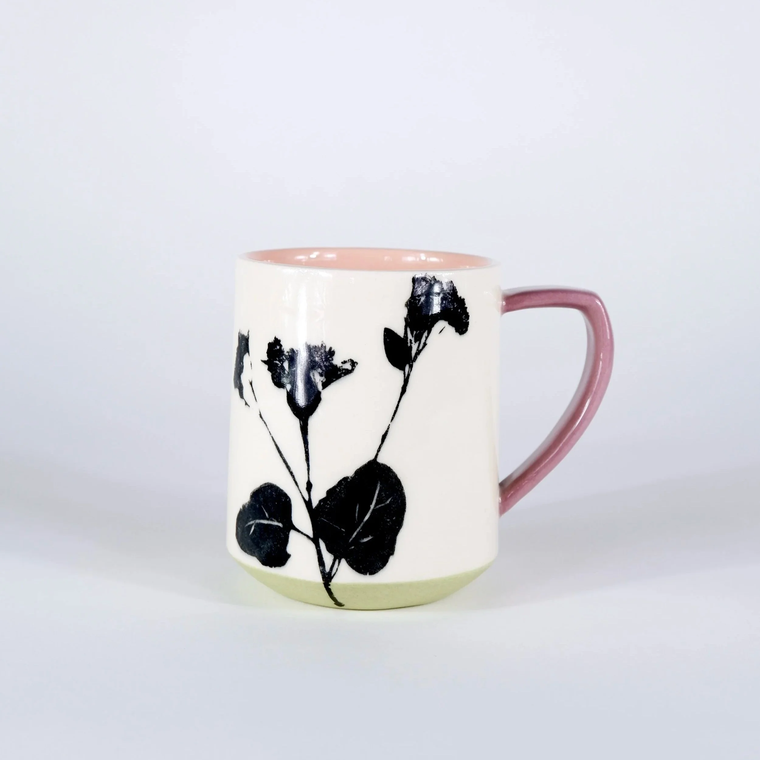 Burdock Mug - Pink, Fuchsia, Leaf Green