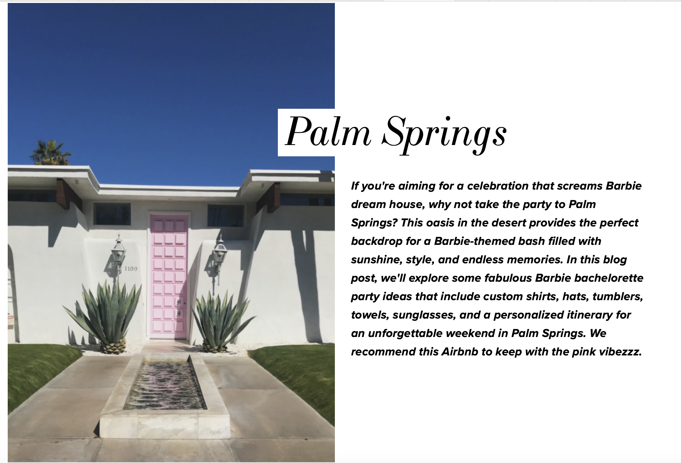 Barbie Bachelorette Bliss: A Dreamy Palm Springs Celebration