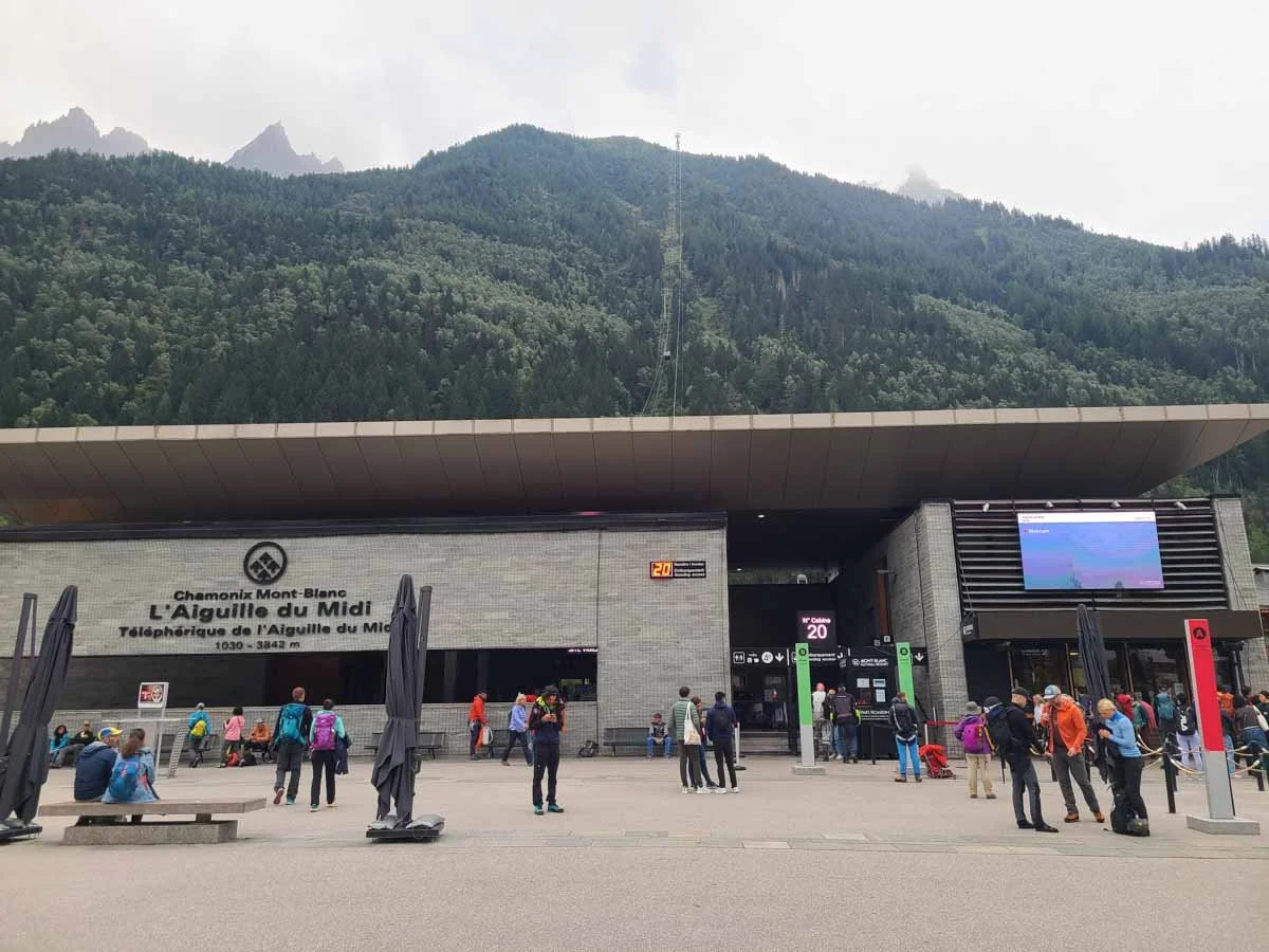 The Aiguille du Midi cable station in Chamonix