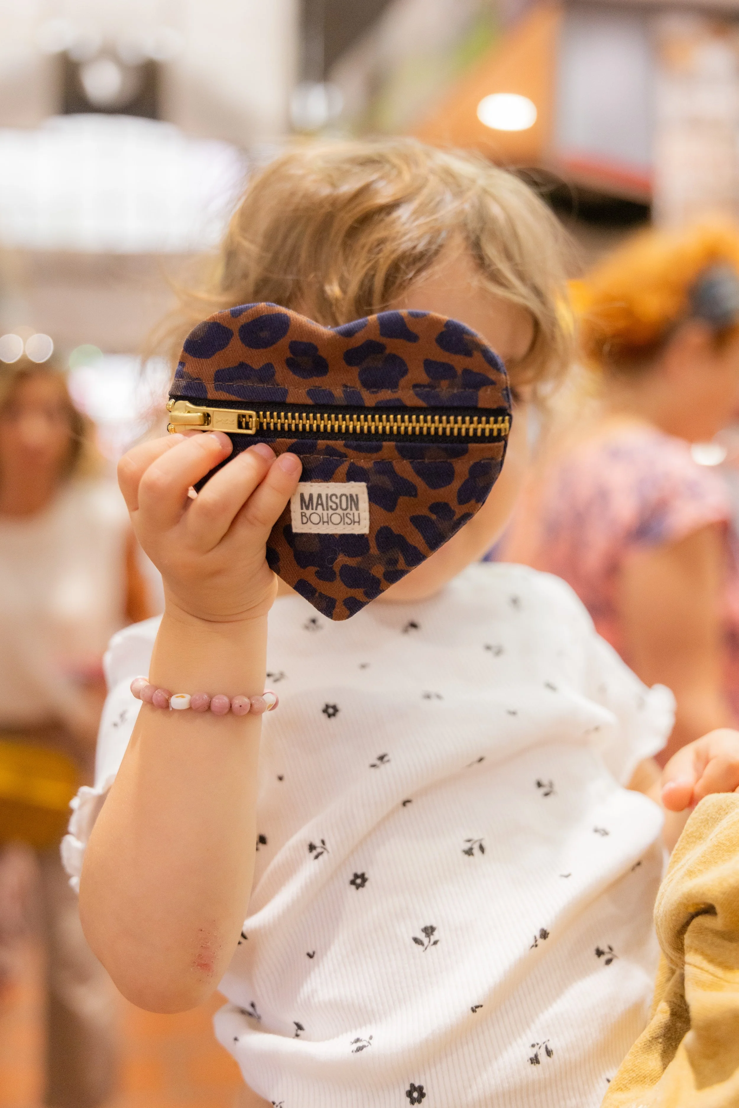 POCHETTE COEUR - LEOPARD BLEU