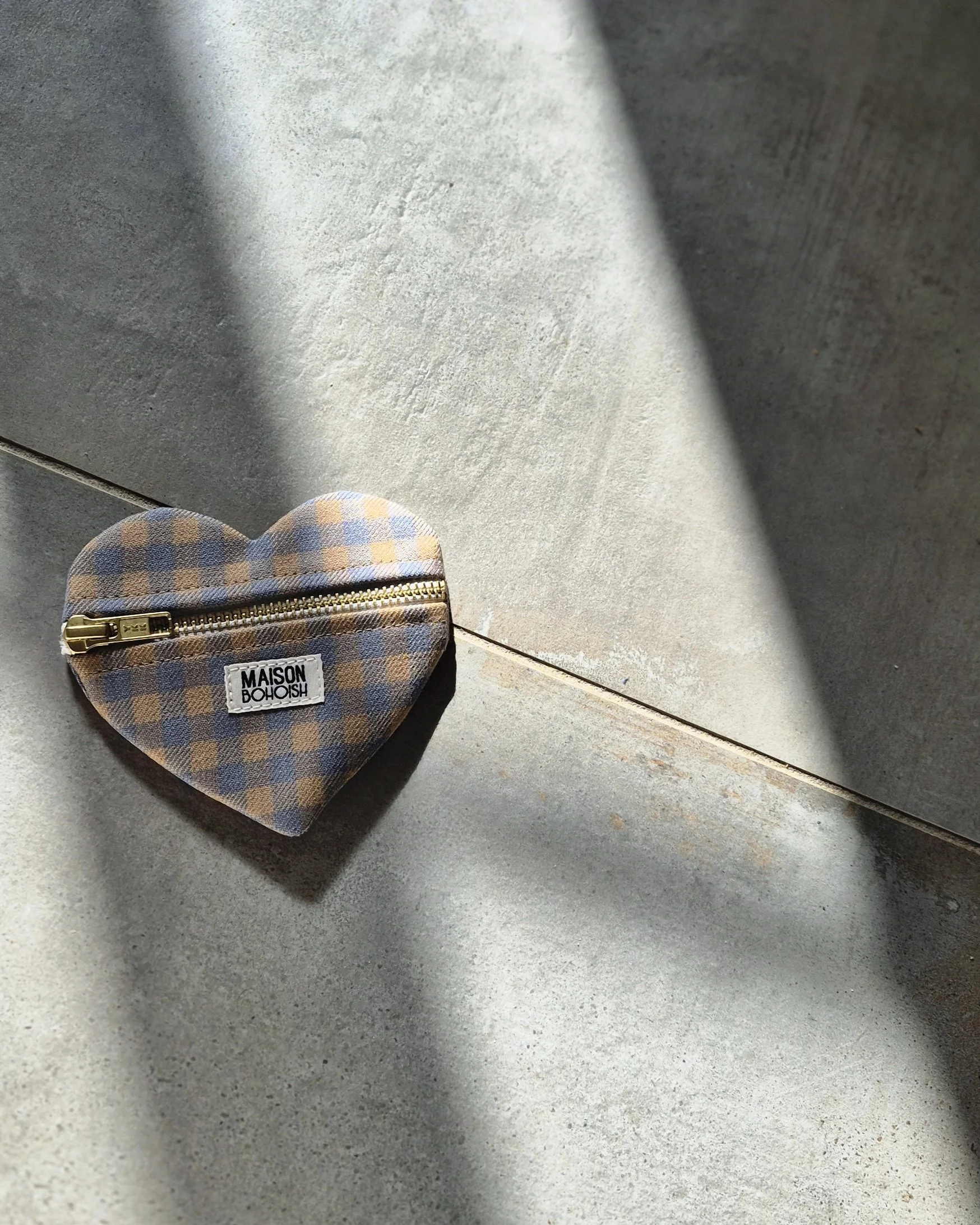 POCHETTE COEUR - VICHY PASTEL