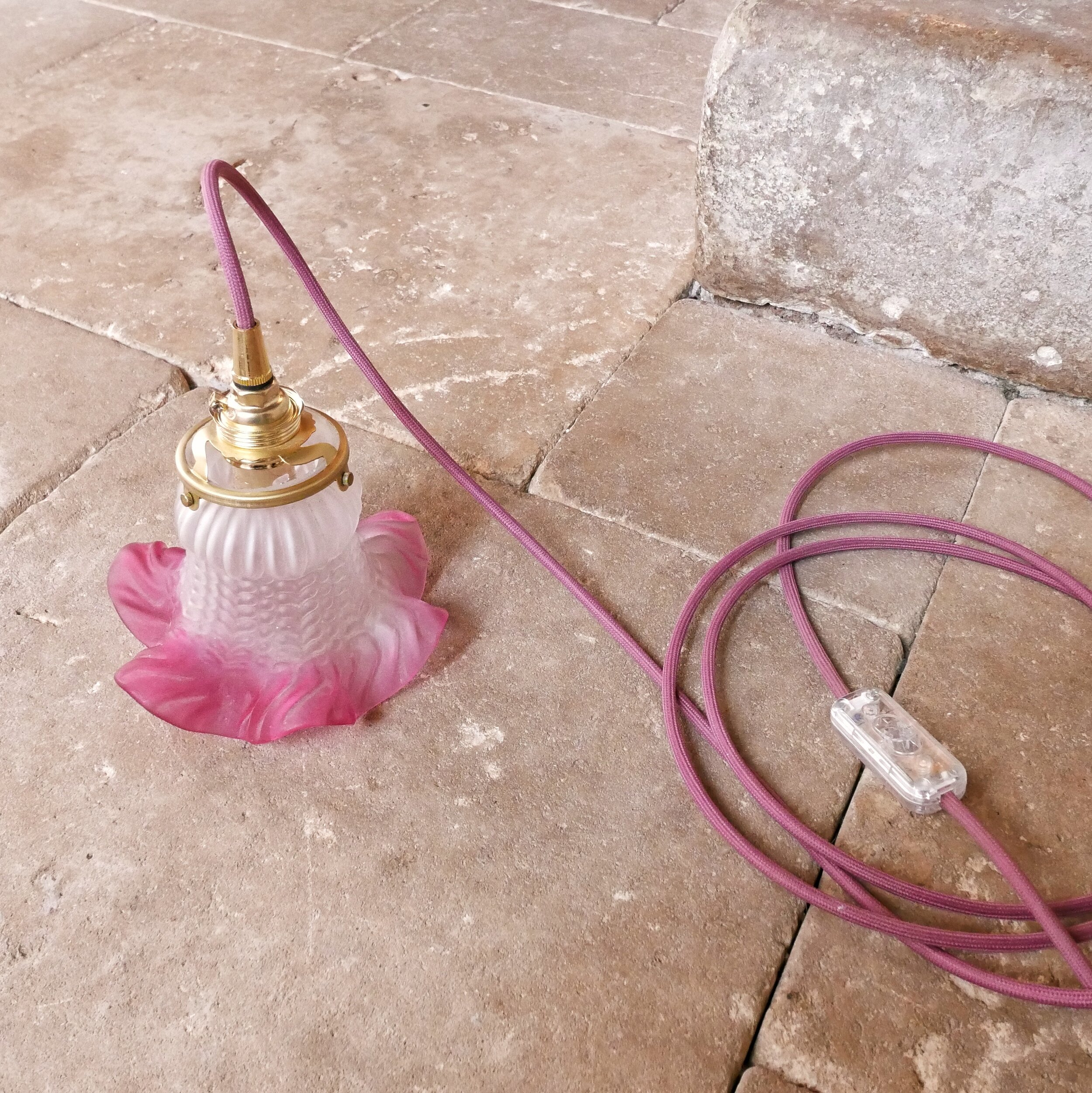 lampe baladeuse tulipe vieux rose