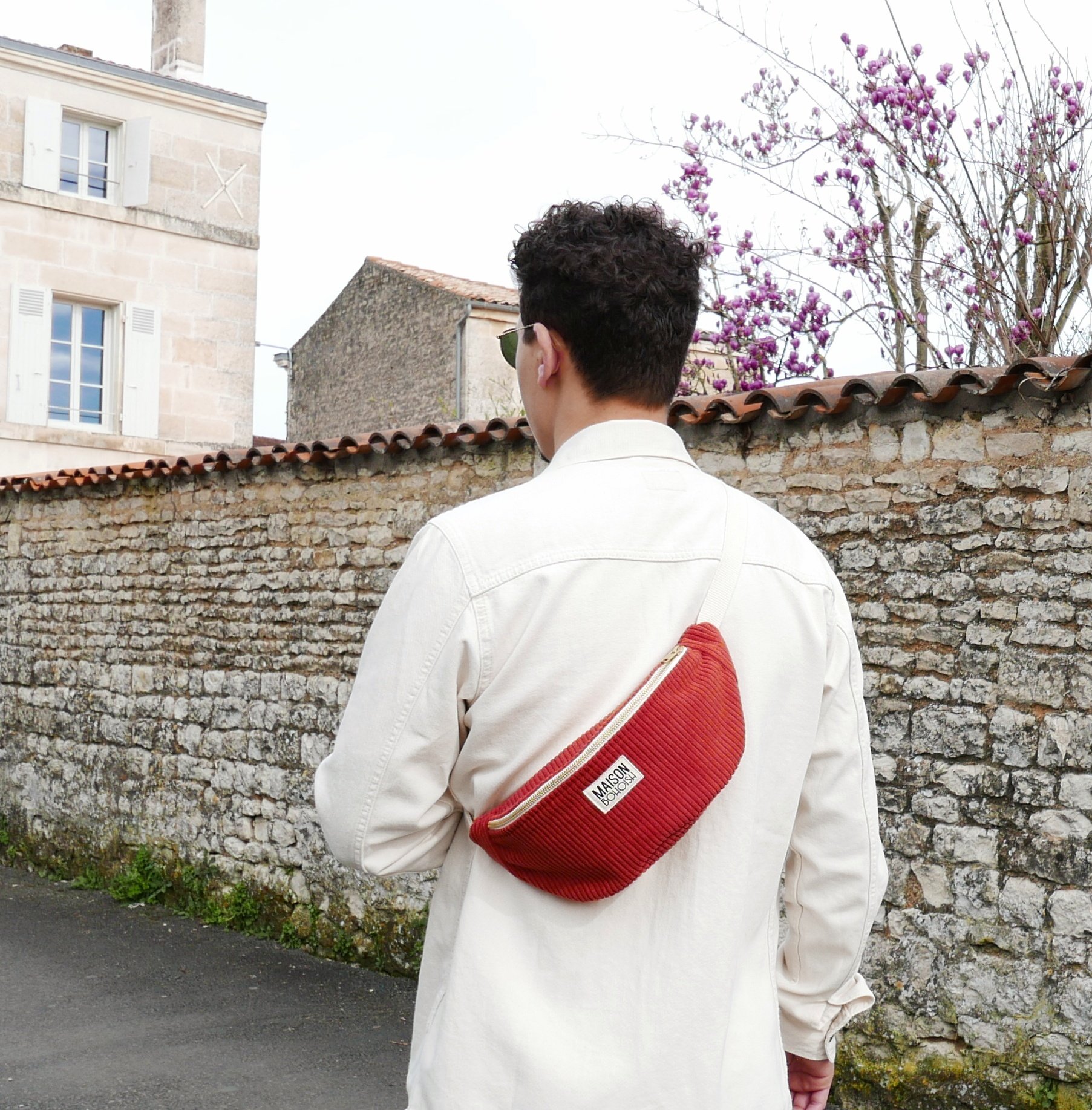 sac banane velours