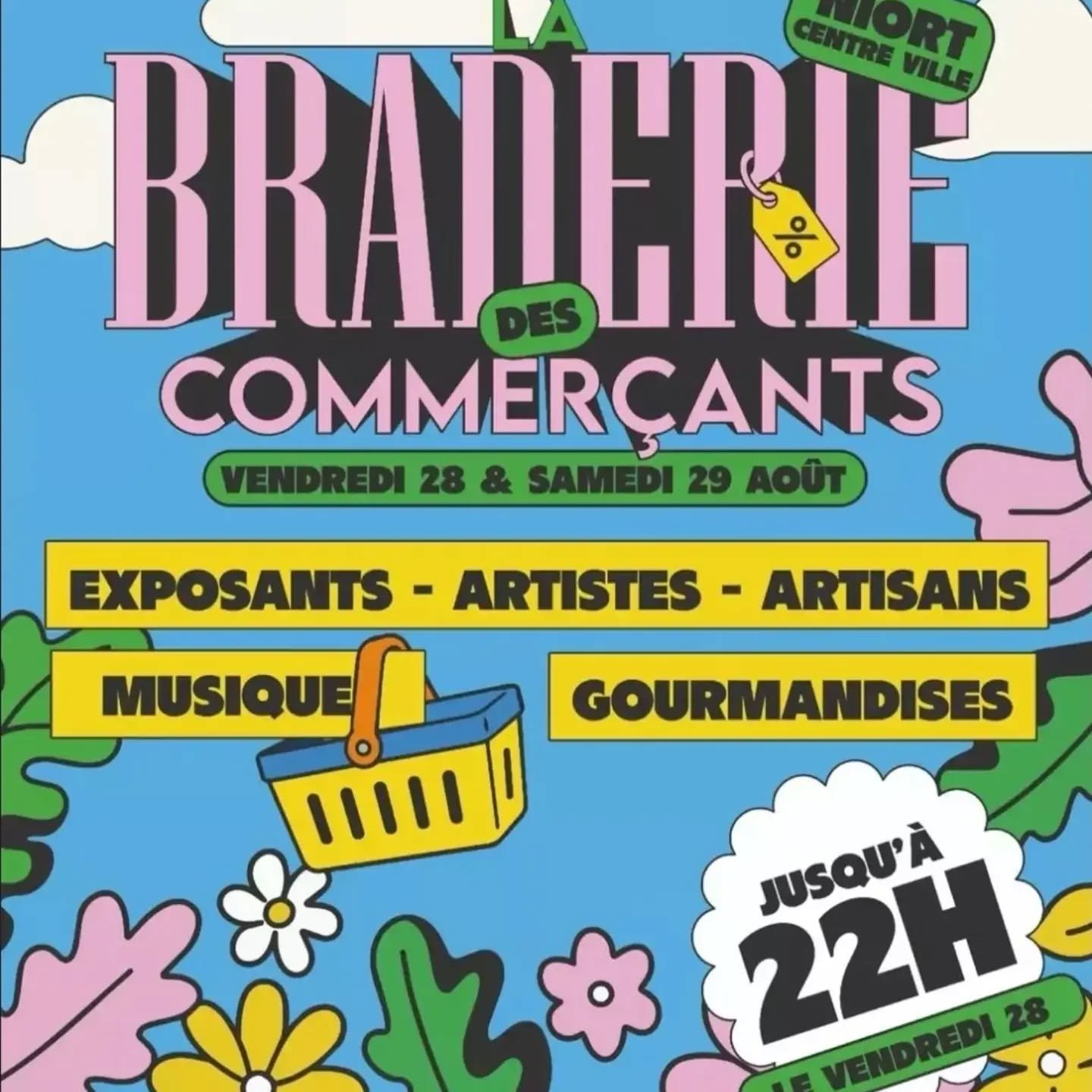 Retrouvez moi le vendredi 28 &agrave; la braderie du centre ville de Niort pour une nocturne ! Il y aura toutes les boutiques du centre ville ainsi que des cr&eacute;ateurs/ ices et artisans !

Merci @niort.coeurdeville pour cette organisation de fol
