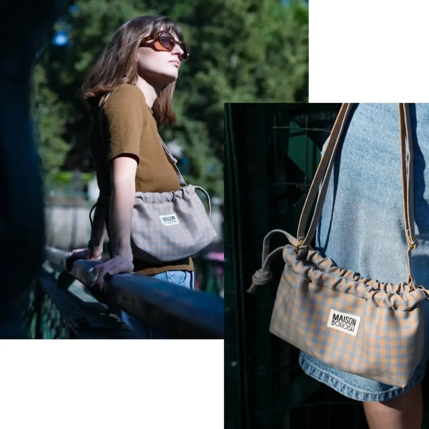 Simone vichy 🥰 
Made in France dans un tissu fin de stock luxe ❤️

#maisonbohoish #sac #upcycling