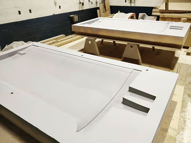 A keel mold we machined for #BrooklinBoatYard for the 55-foot Outlier. This project differed from some because after the laminates were layed up, the mold halves had to be put together to encapsulate a titanium spar and bolted together for a final in
