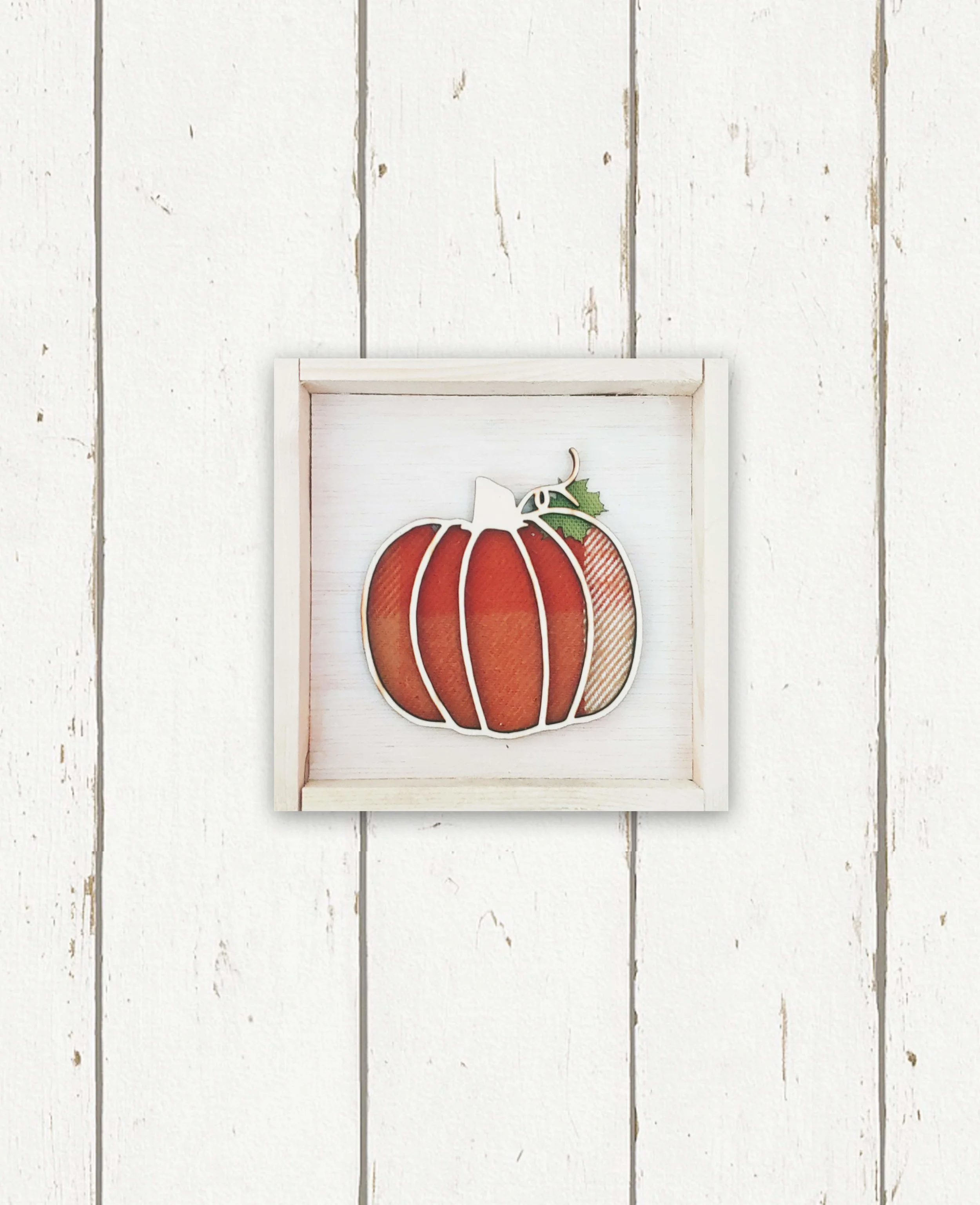 Mini Plaid Flannel Pumpkin + Shelf Sitter