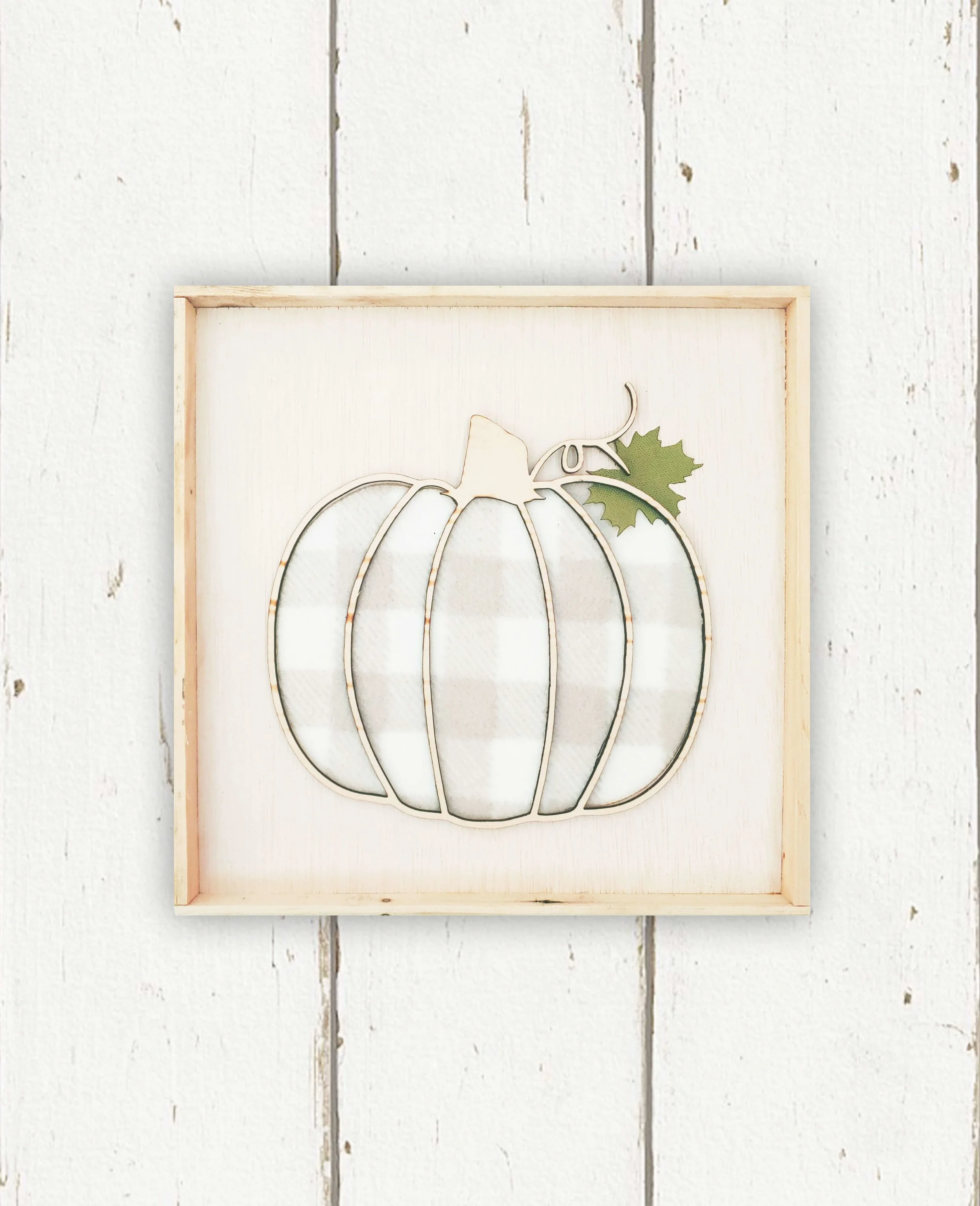 Grey Buffalo Plaid Pumpkin