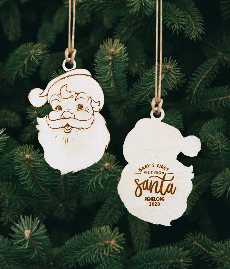 Vintage Santa Ornament (Personalized)