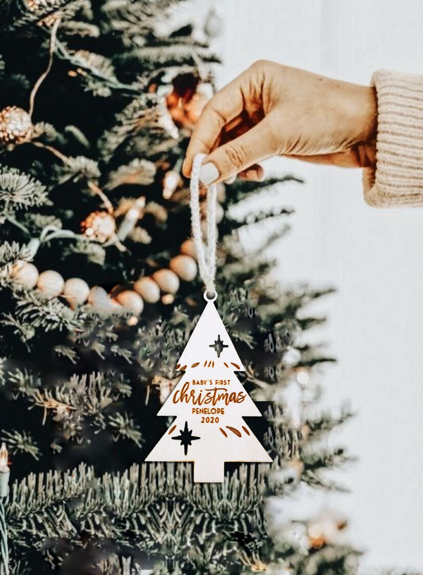 Baby's First Christmas Tree Ornament (Personalized)
