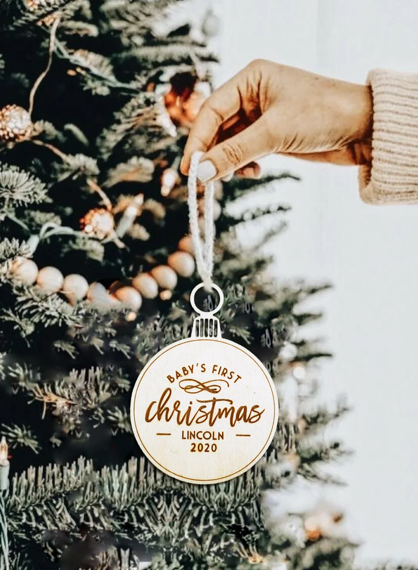 Baby's First Christmas Ball Ornament (Personalized) 