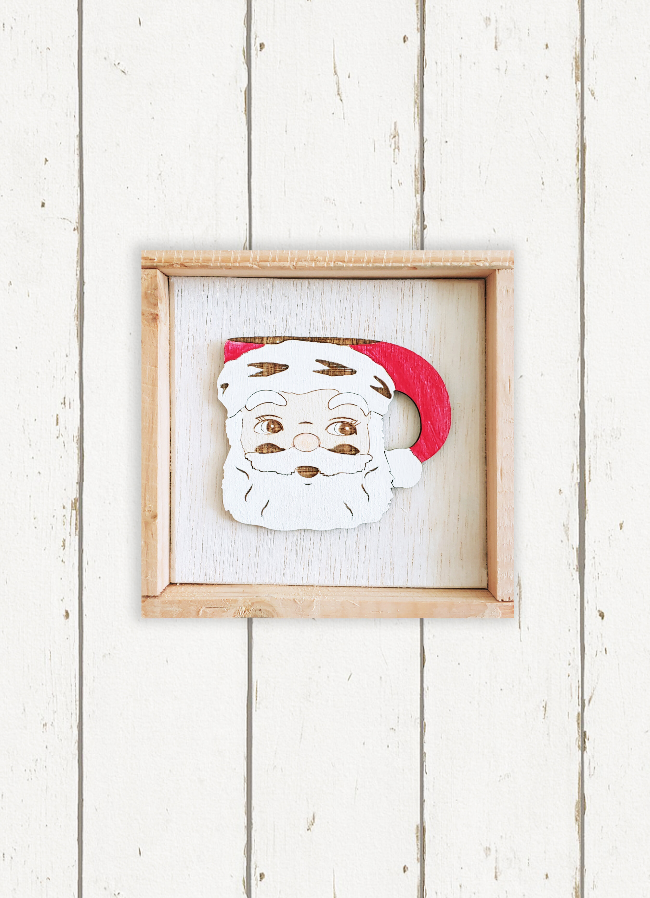 Vintage Santa Face Mug + Hand-painted mini
