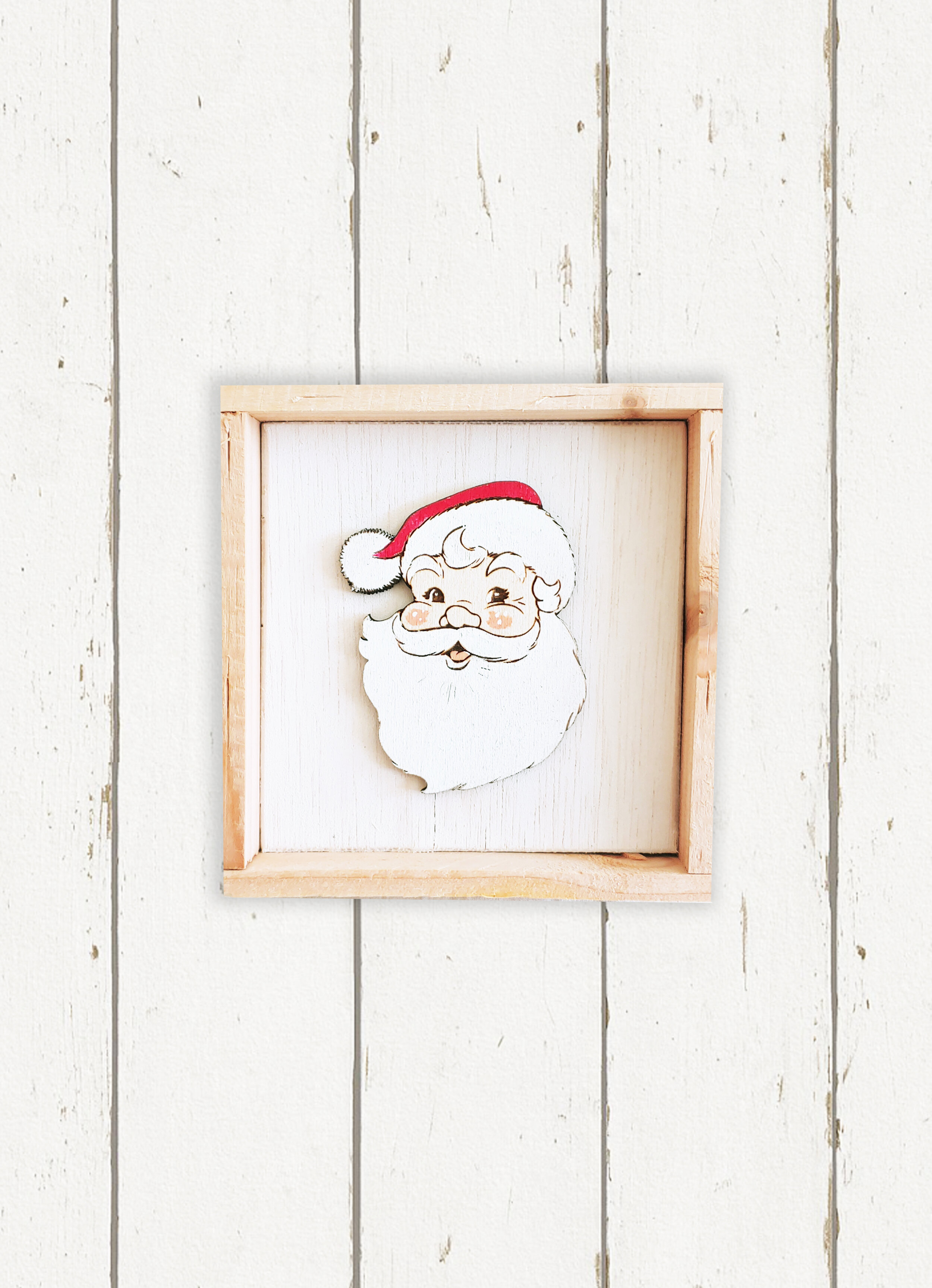 Vintage Santa Face + Hand-painted mini