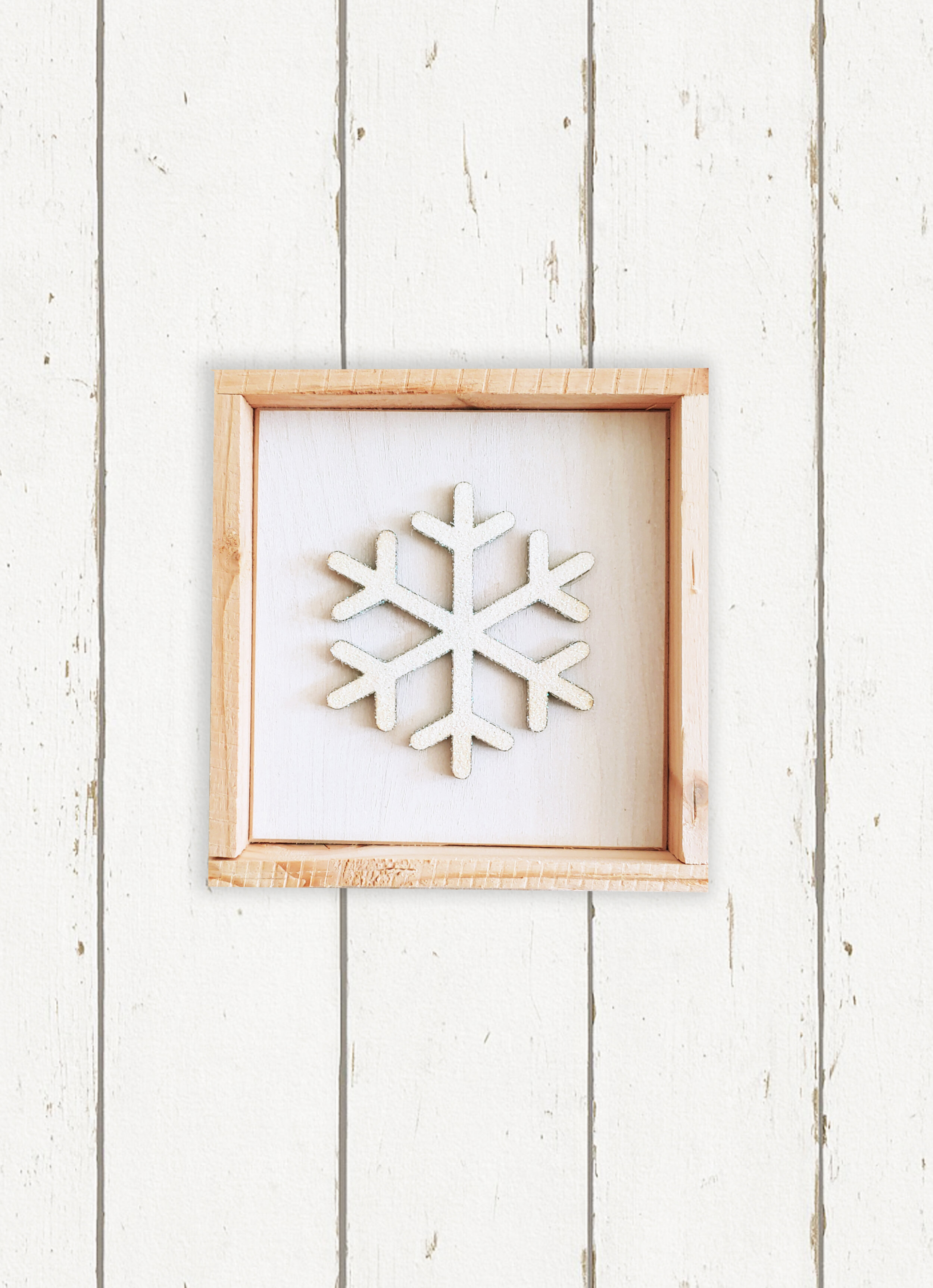 Iridescent White Glitter Snowflake - Mini