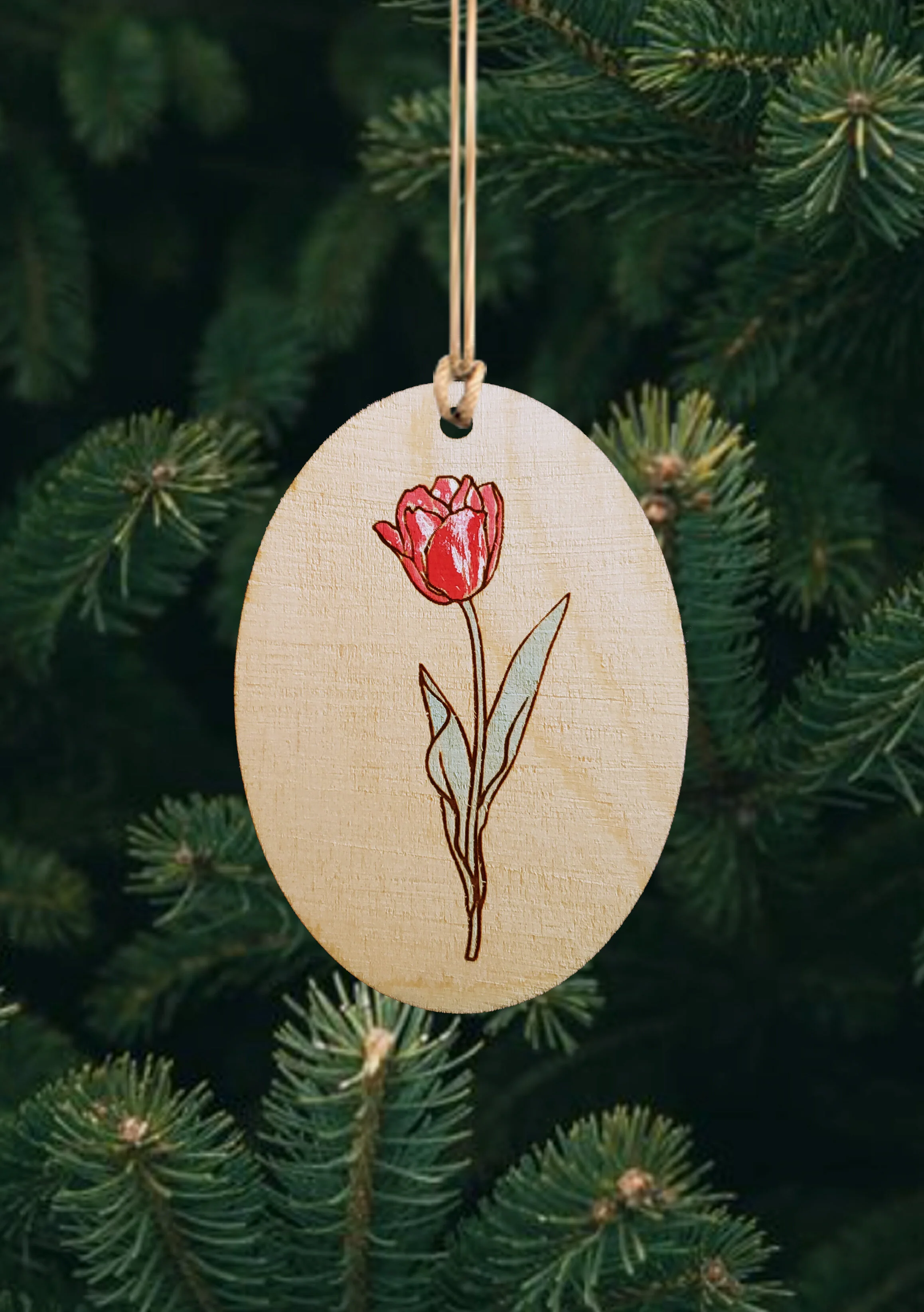 Hand Painted Tulip Ornament / Hanging