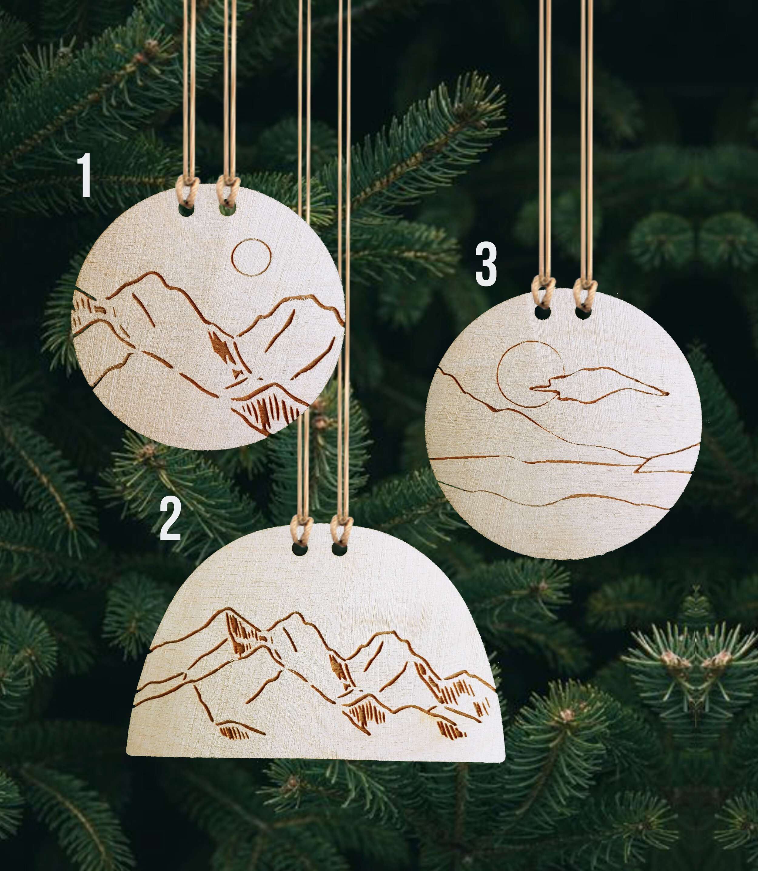 Hand Drawn Landscape Ornaments (Quantity of 15)