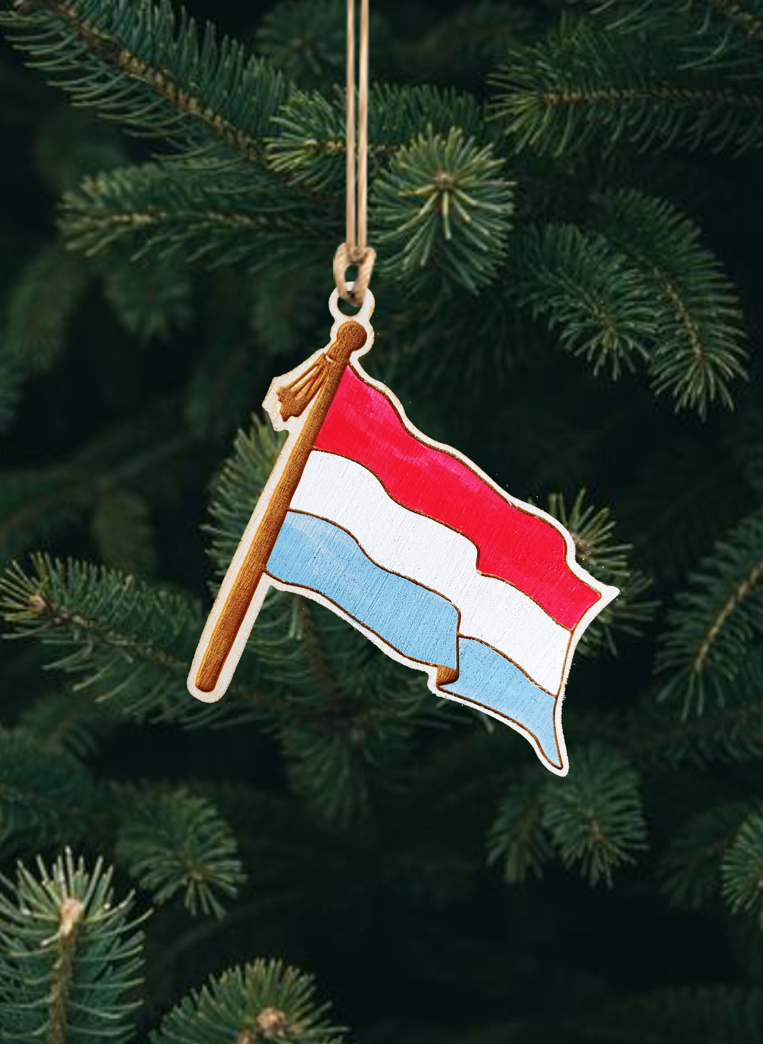 Hand Painted Dutch Flag Ornament (Quantity of 15)