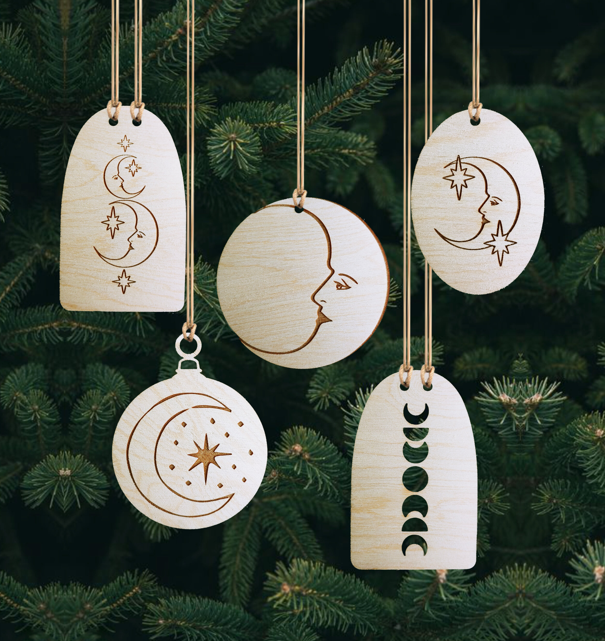 Celestial Moon Ornaments (Quantity of 15)